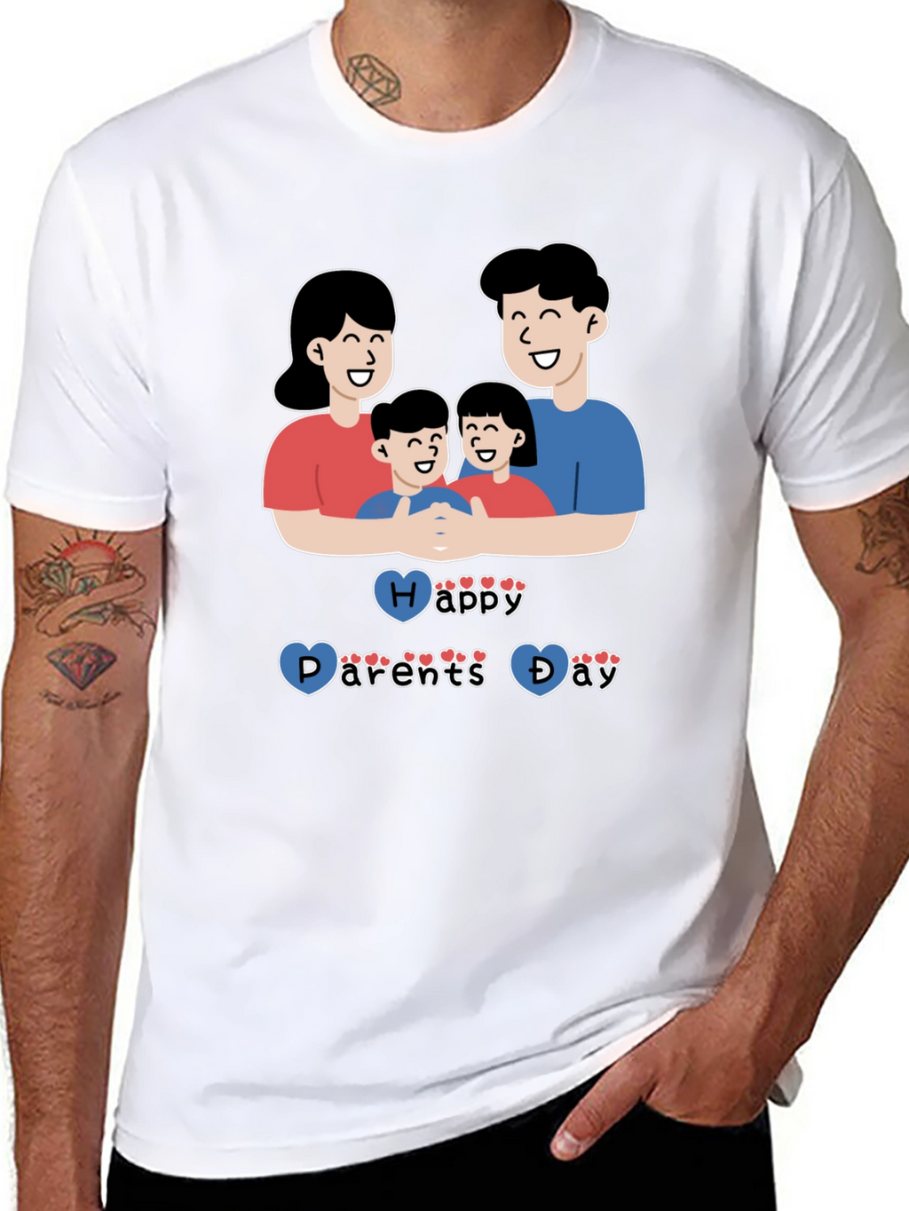Happy Parents Day Graphic T-Shirt Black
