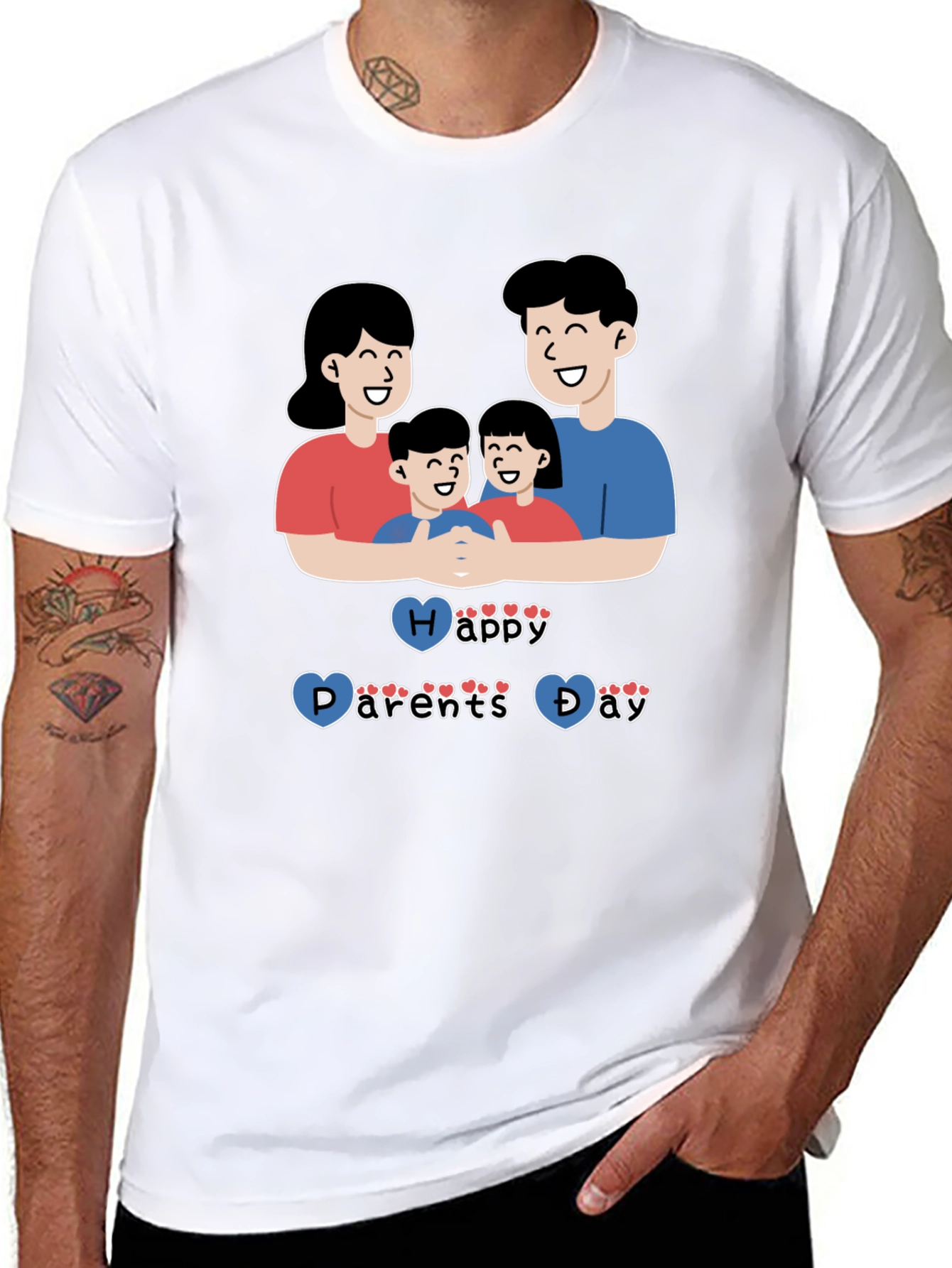 Happy Parents Day Graphic T-Shirt Black