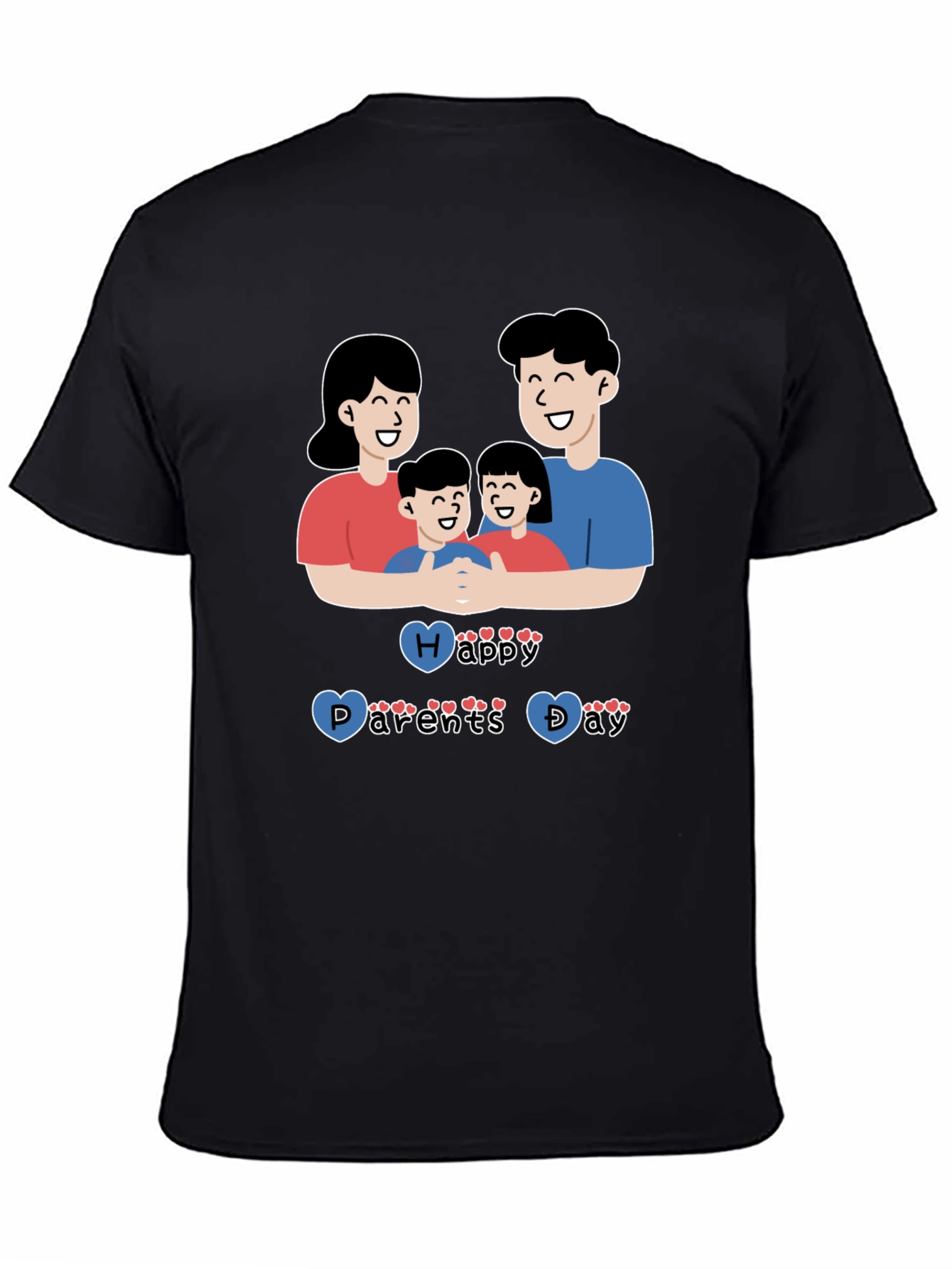 Happy Parents Day Graphic T-Shirt Black