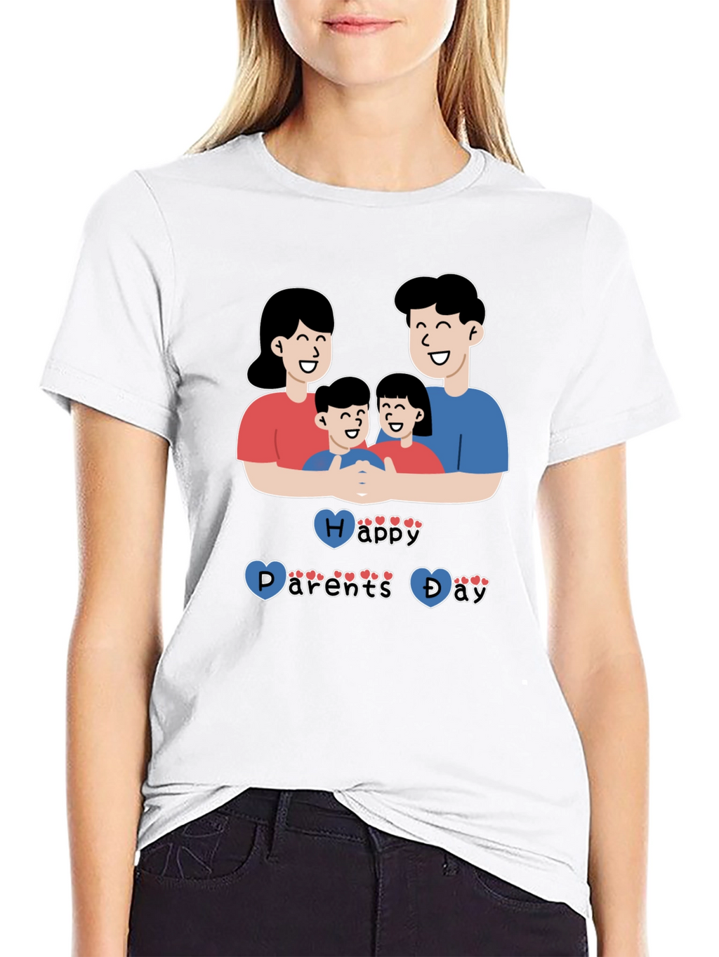 Happy Parents Day Graphic T-Shirt Black