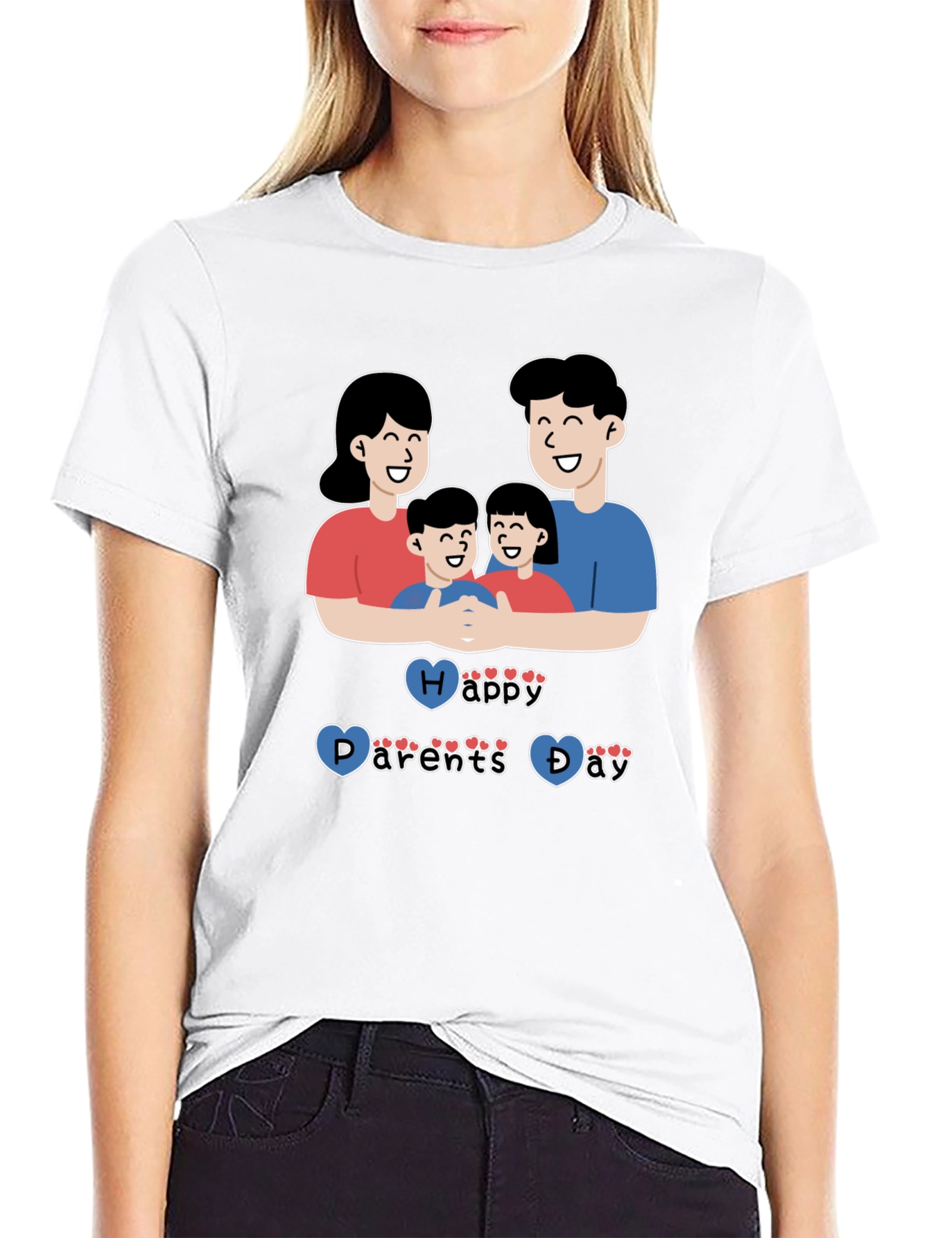 Happy Parents Day Graphic T-Shirt Black