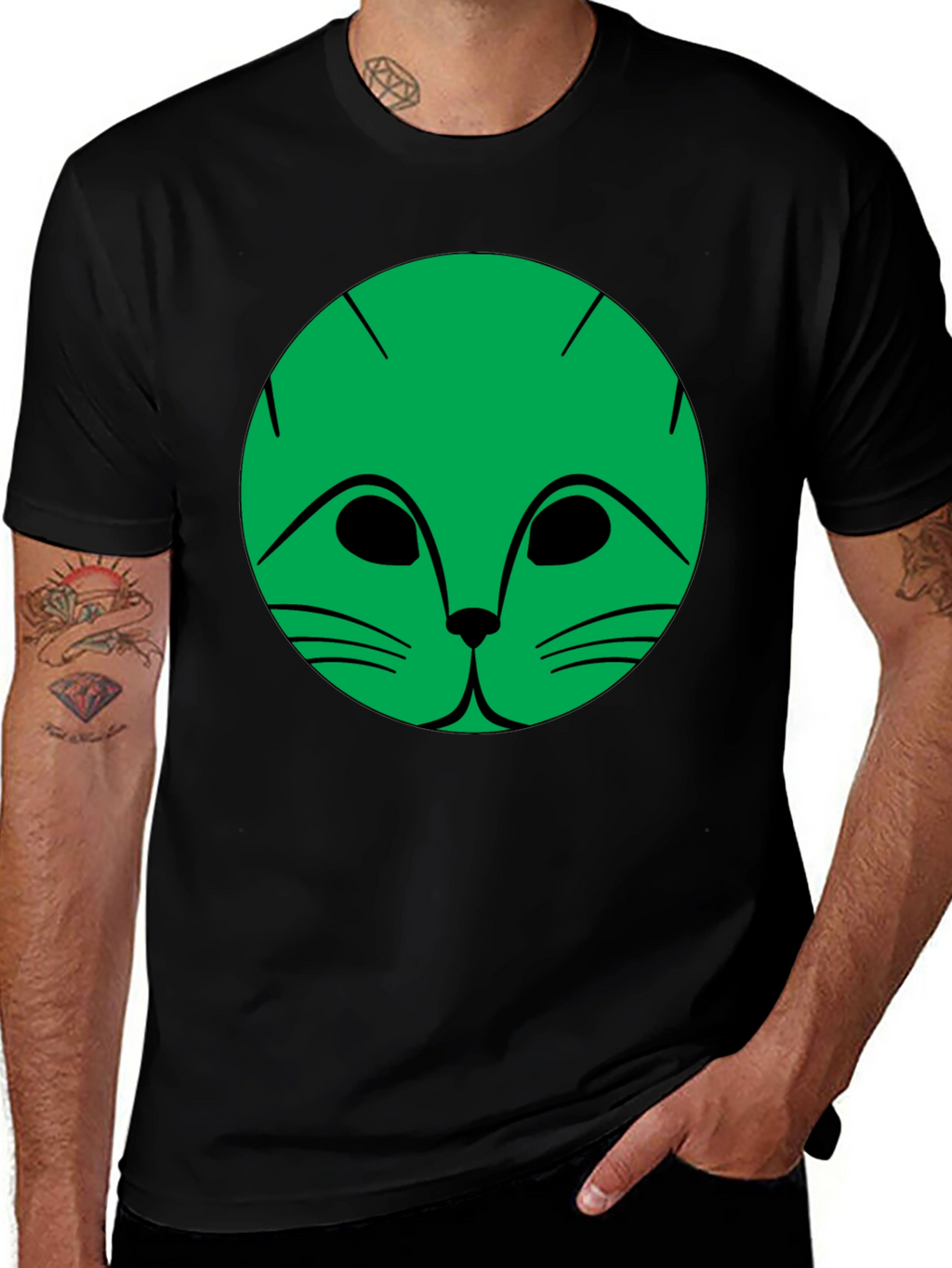 Cool Cat Graphic Black T-Shirt