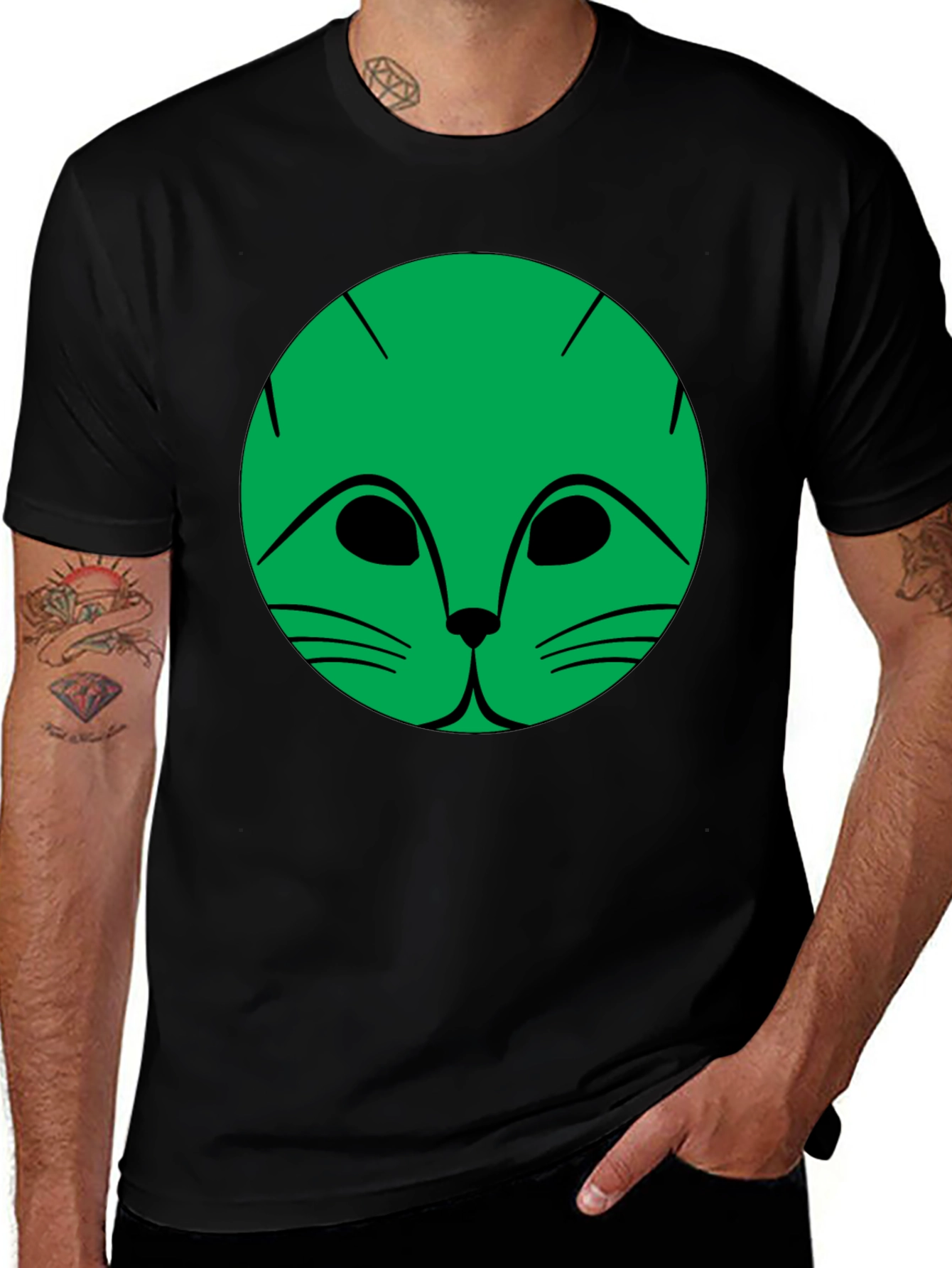 Cool Cat Graphic Black T-Shirt
