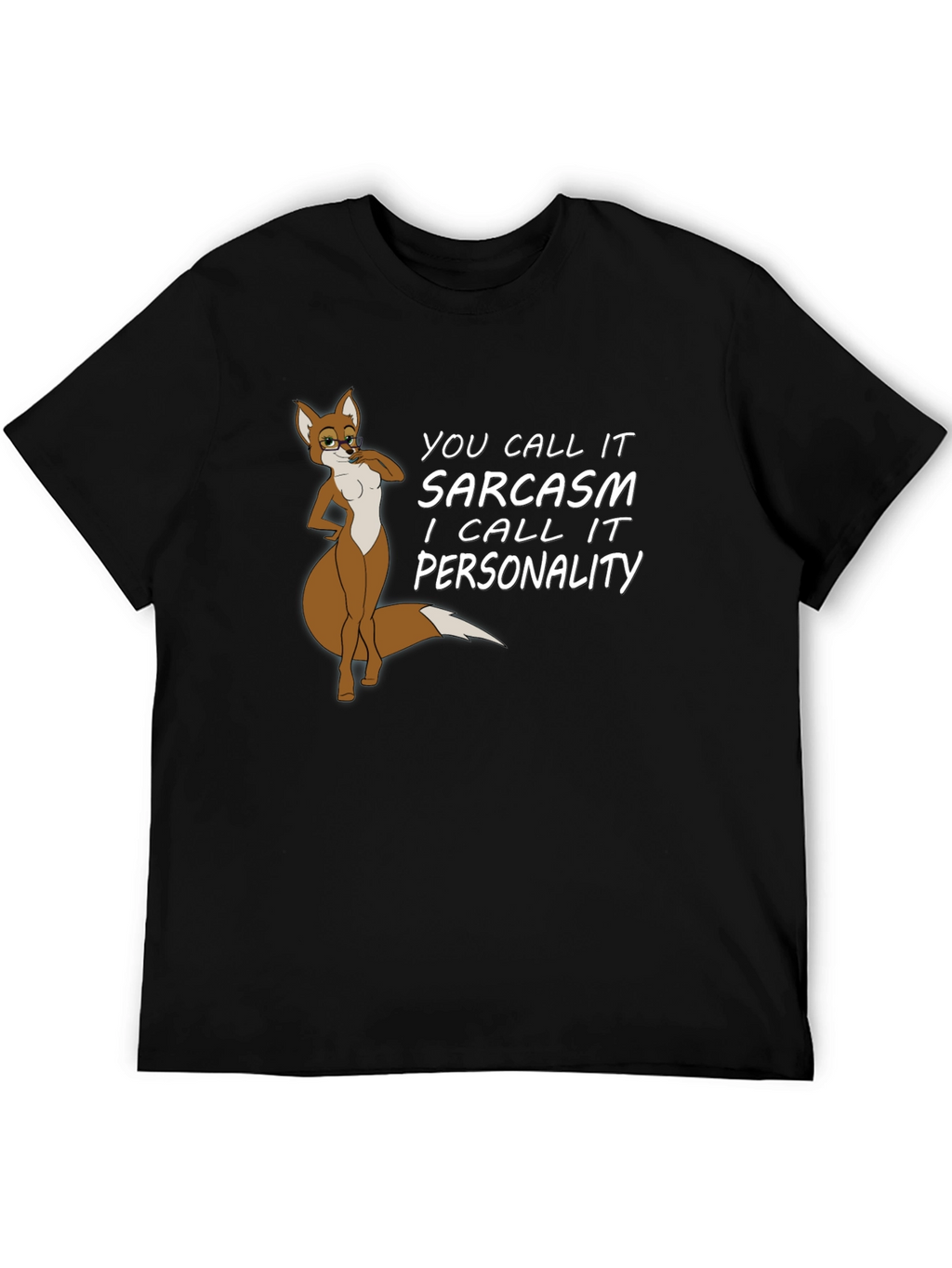 Sarcastic Fox Graphic Tee - Unisex Black T-Shirt