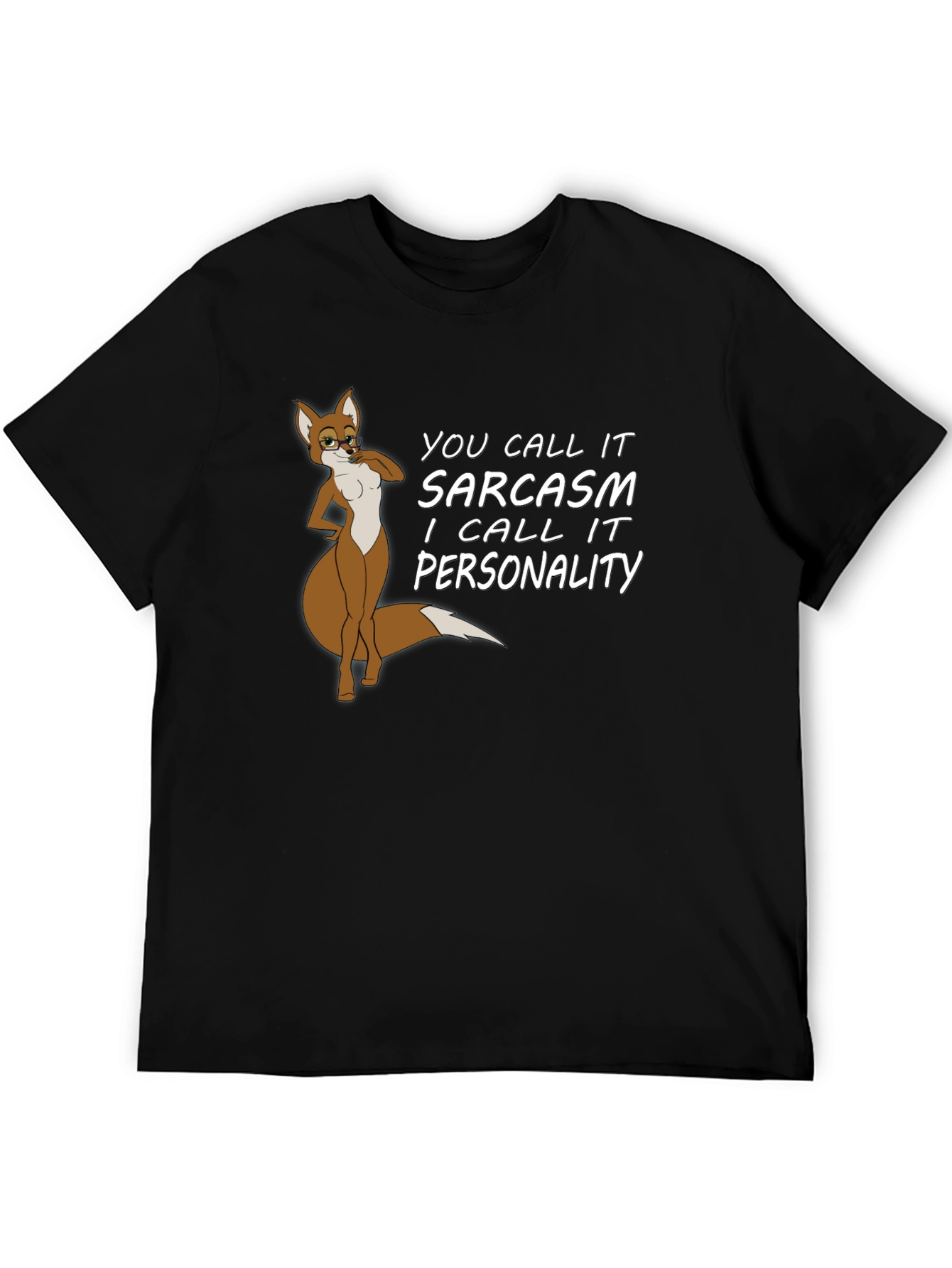 Sarcastic Fox Graphic Tee - Unisex Black T-Shirt