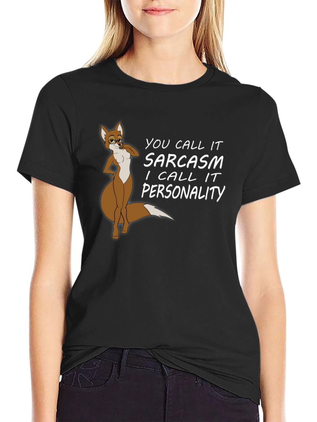Sarcastic Fox Graphic Tee - Unisex Black T-Shirt