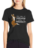 Sarcastic Fox Graphic Tee - Unisex Black T-Shirt