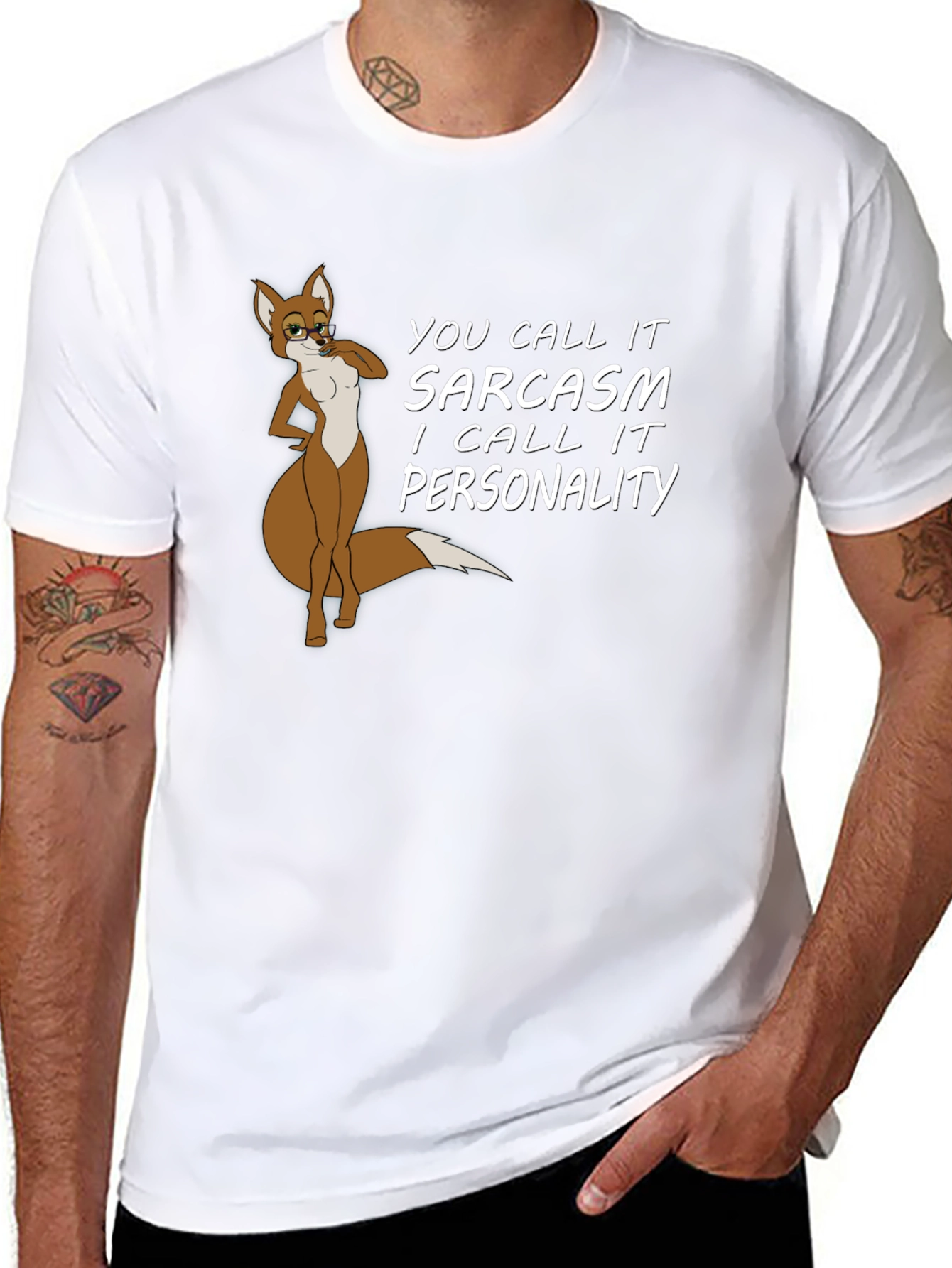 Sarcastic Fox Graphic Tee - Unisex Black T-Shirt