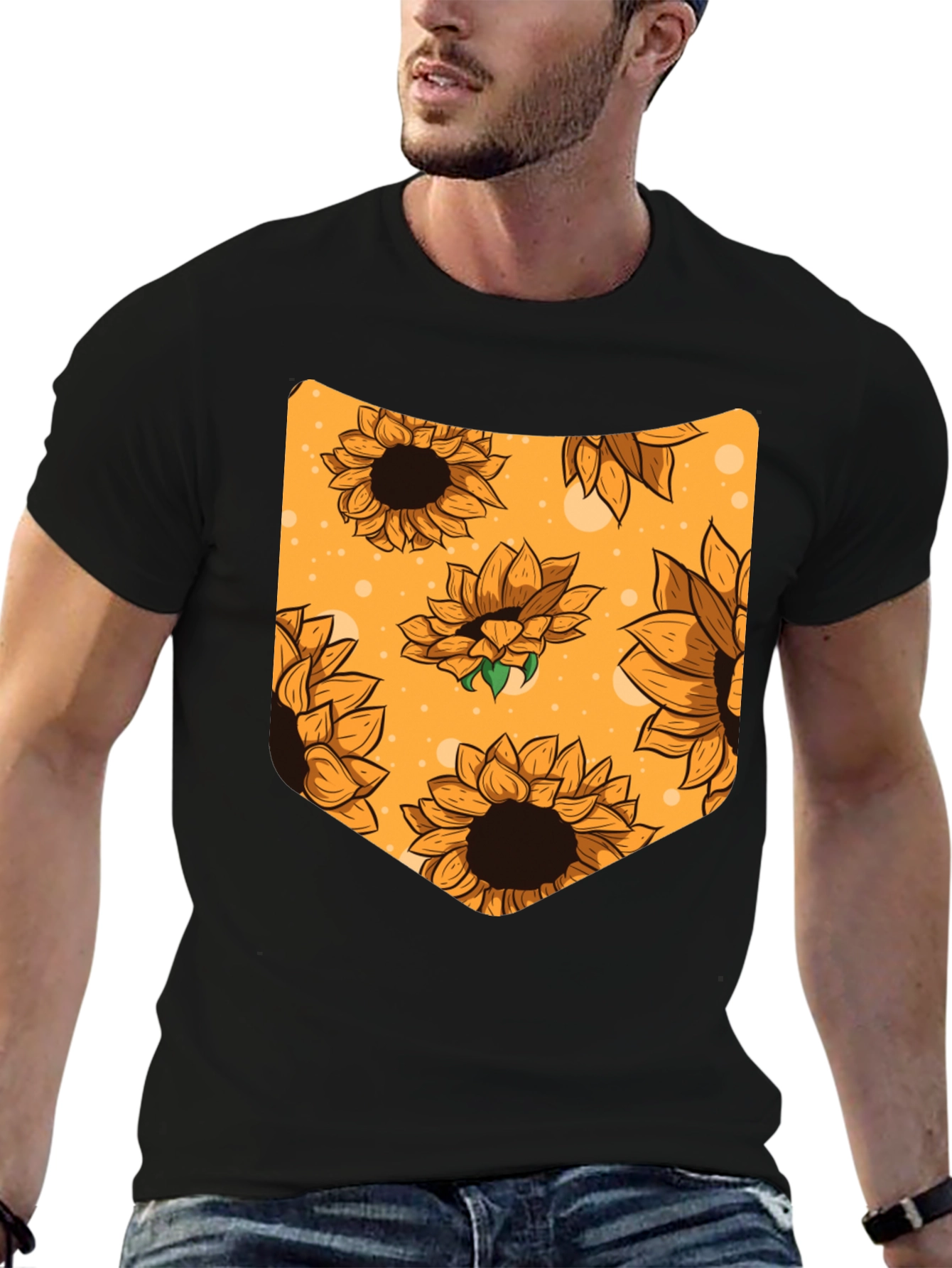 Sunflower Pocket Graphic Tee - Black