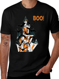 Halloween Spooky Haunted House Bats Graphic Tee