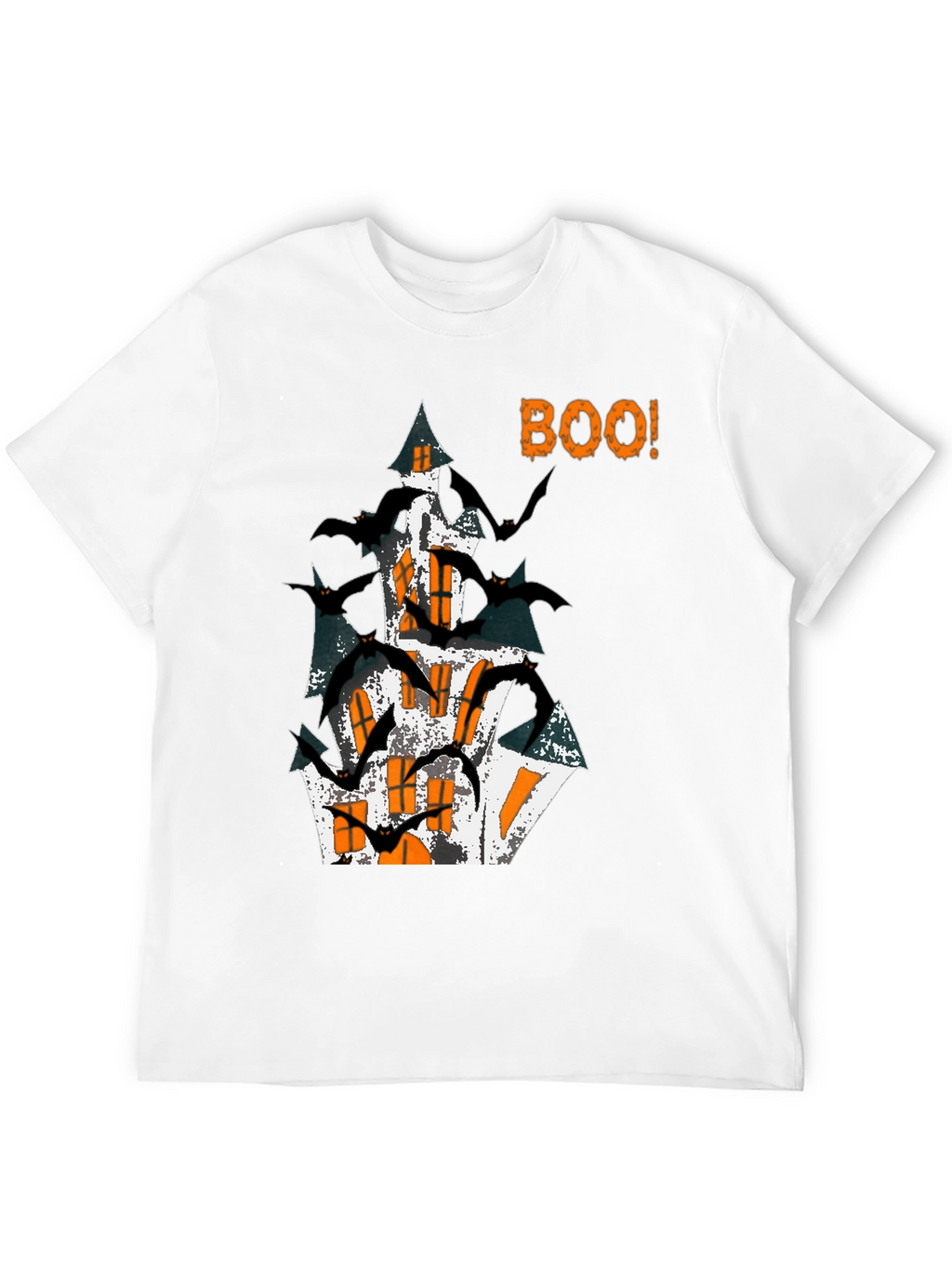 Halloween Spooky Haunted House Bats Graphic Tee