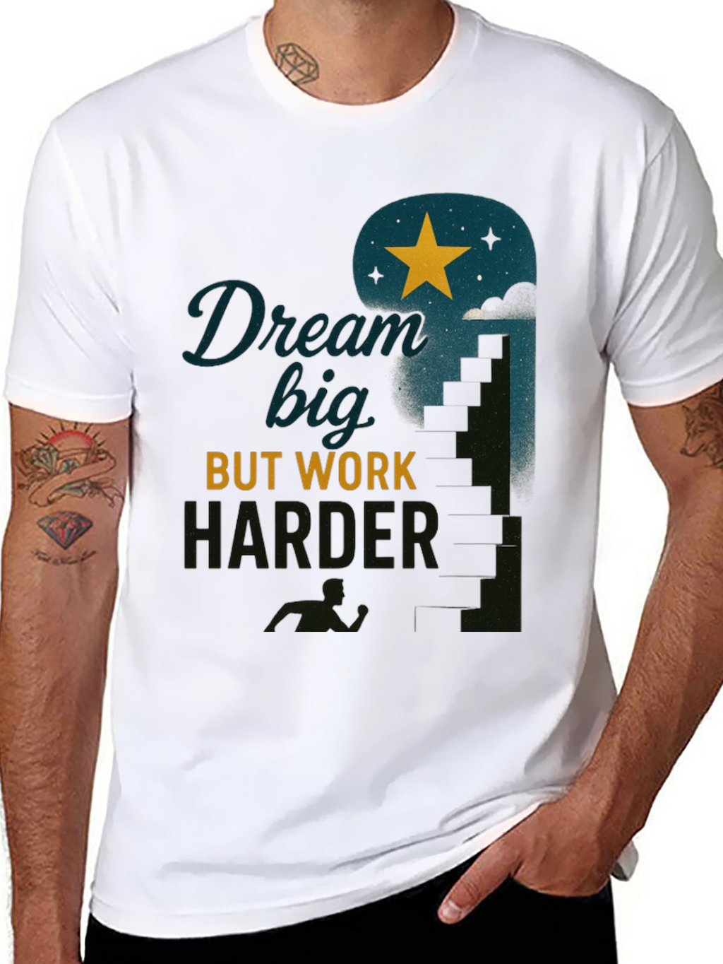 Dream Big Work Harder Graphic Tee
