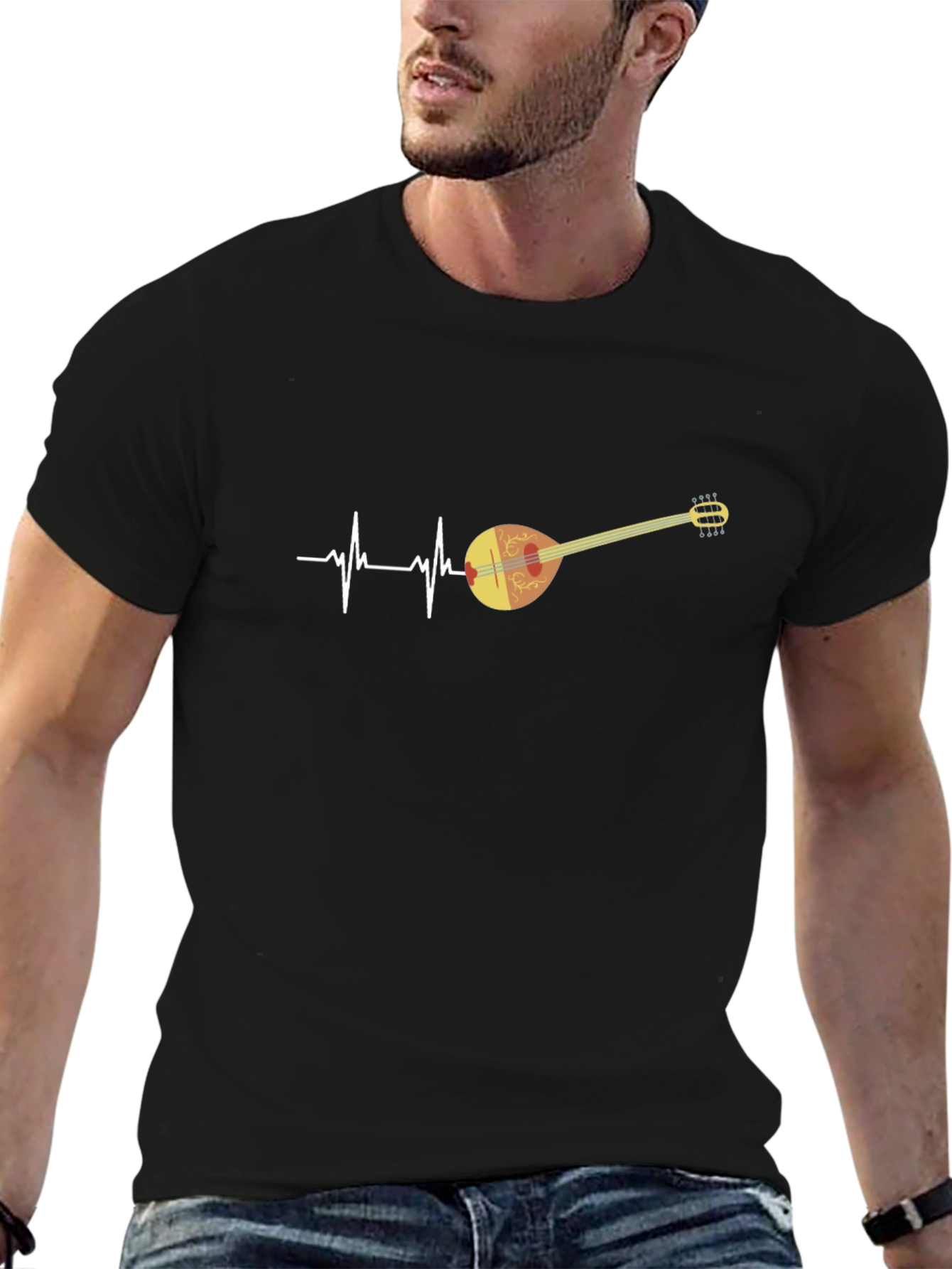 Bouzouki Heartbeat T-Shirt - Music Lover Tee