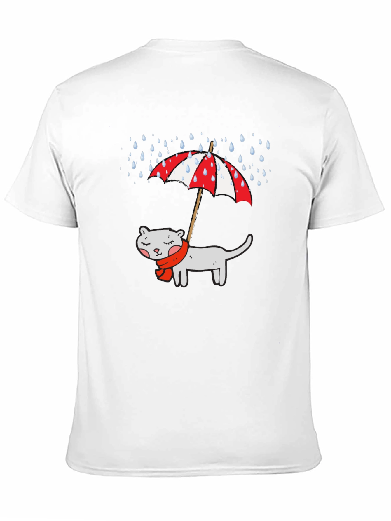 Cat Under Umbrella Graphic T-Shirt