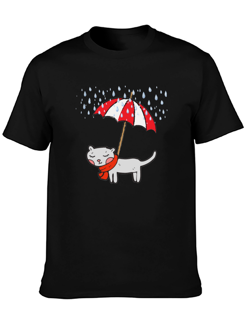Cat Under Umbrella Graphic T-Shirt