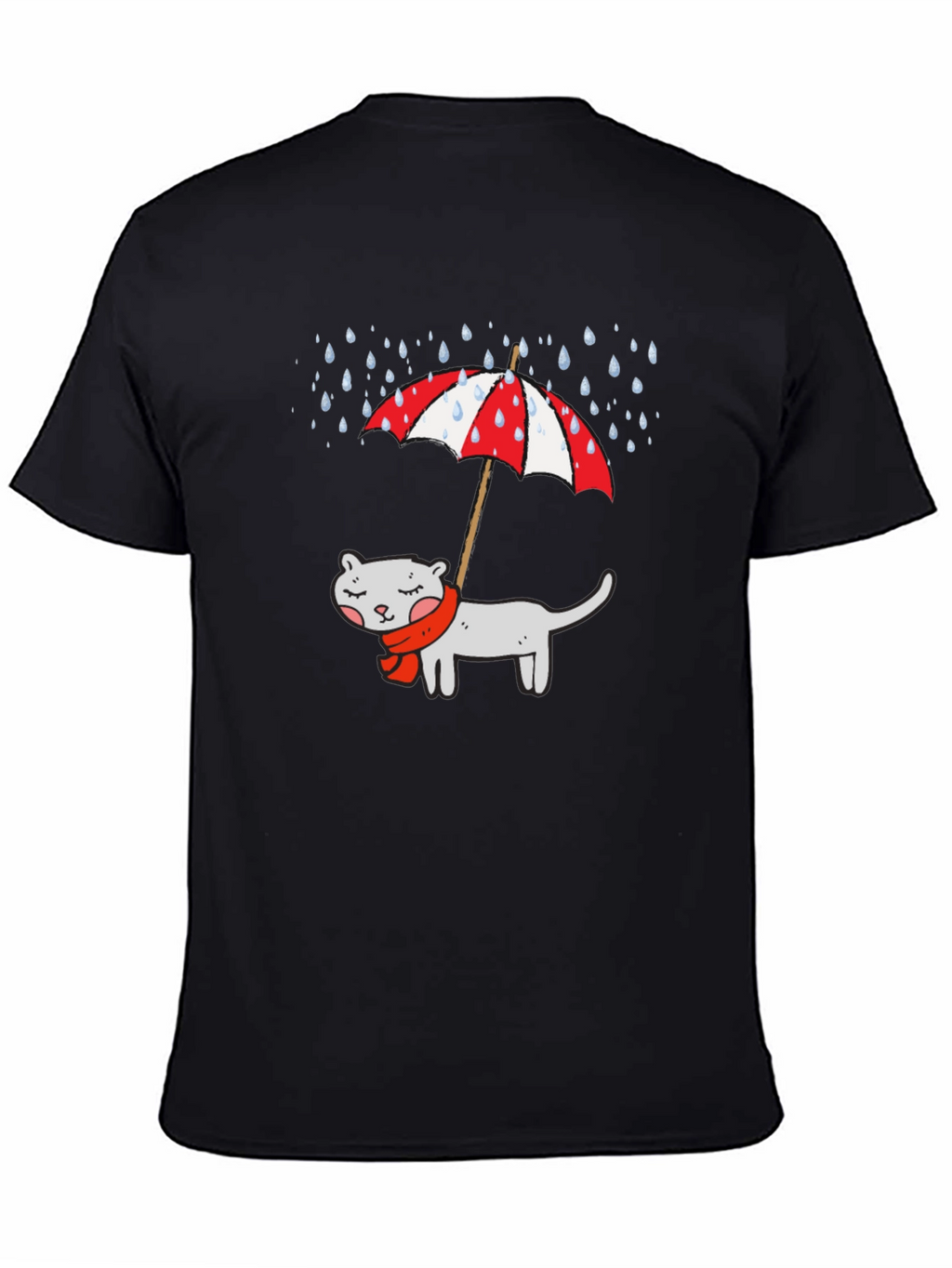 Cat Under Umbrella Graphic T-Shirt
