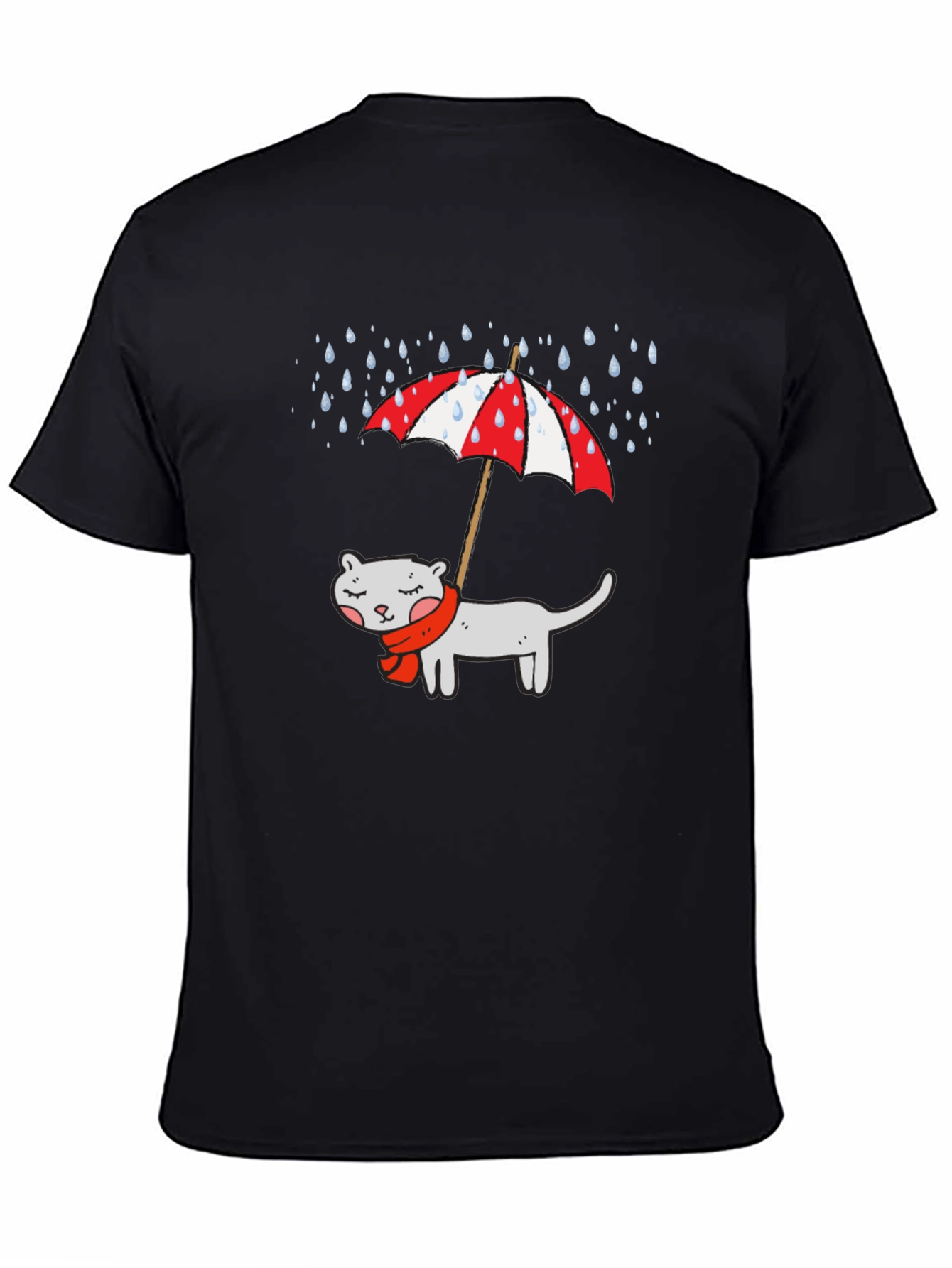 Cat Under Umbrella Graphic T-Shirt