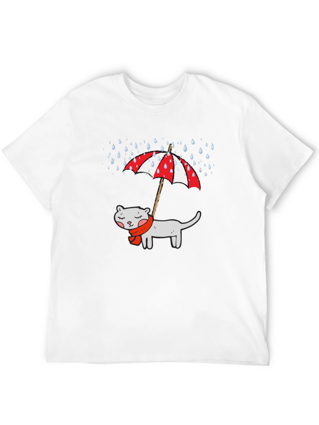 Cat Under Umbrella Graphic T-Shirt