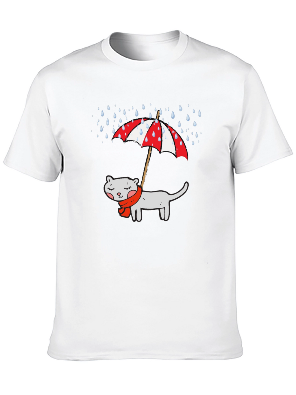 Cat Under Umbrella Graphic T-Shirt