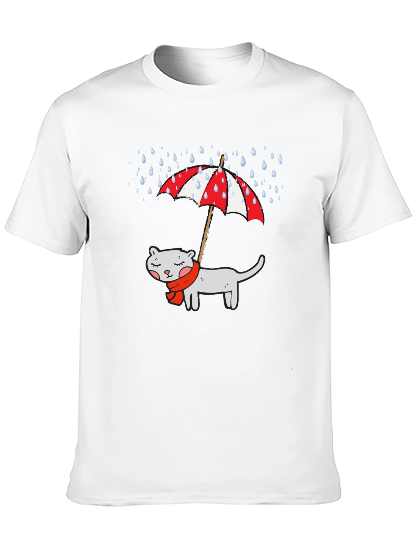 Cat Under Umbrella Graphic T-Shirt