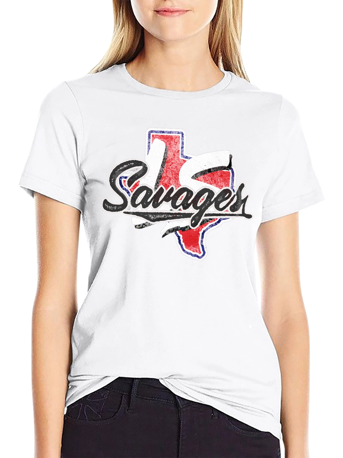 Texas Savages Graphic Tee - Black Cotton Casual Shirt