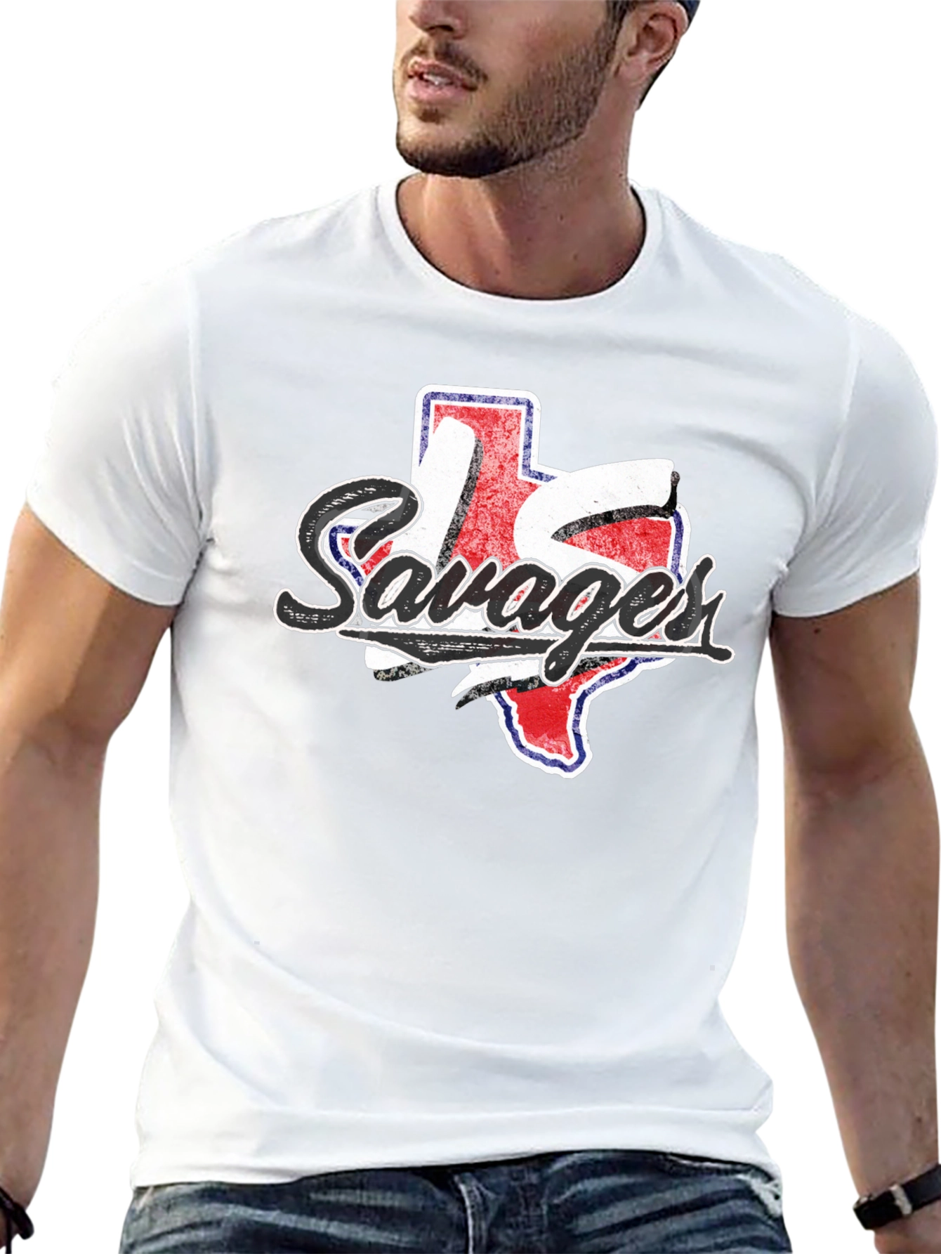 Texas Savages Graphic Tee - Black Cotton Casual Shirt