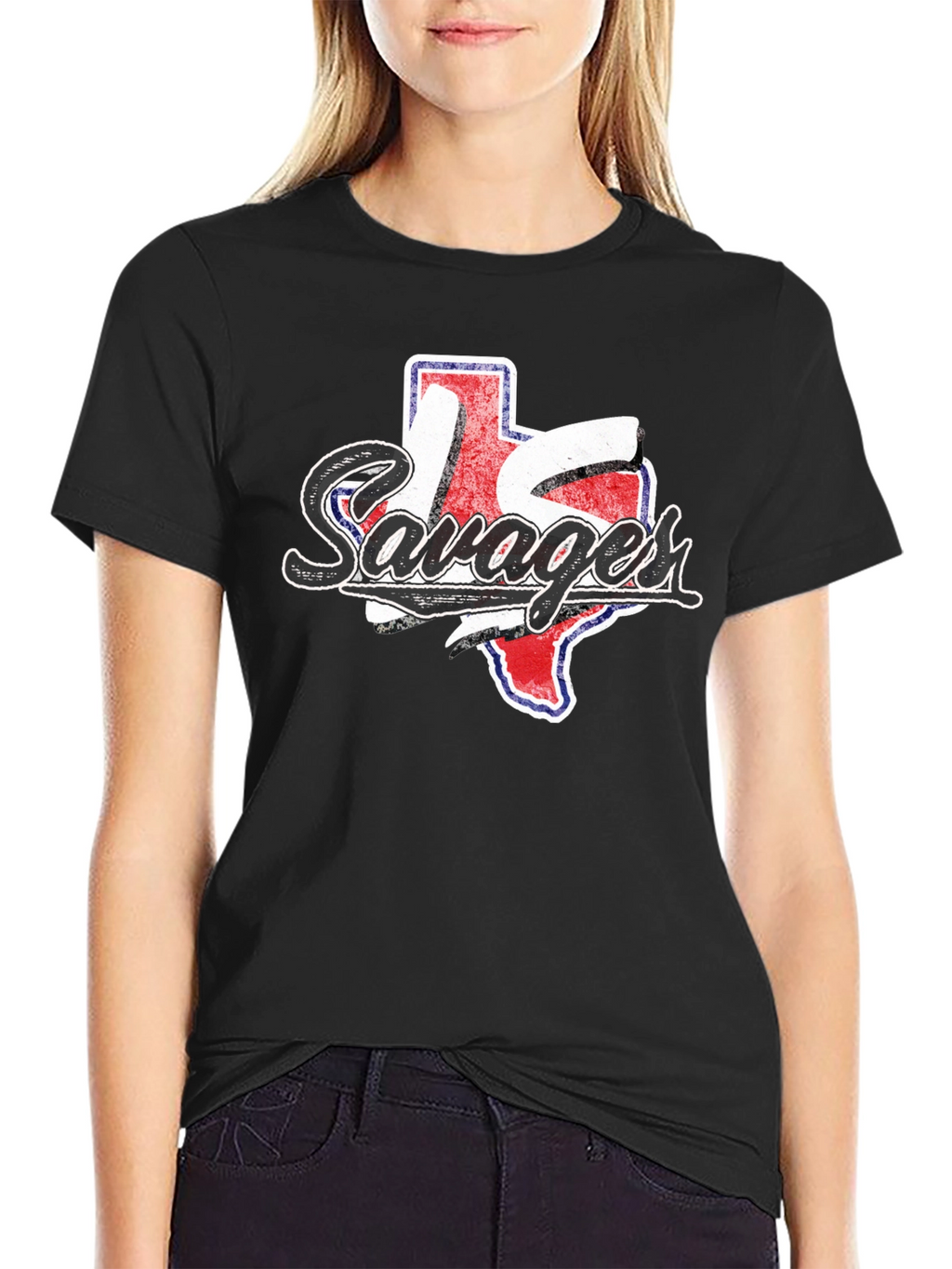 Texas Savages Graphic Tee - Black Cotton Casual Shirt