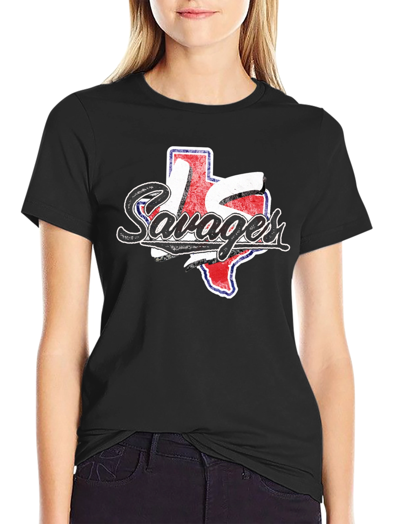 Texas Savages Graphic Tee - Black Cotton Casual Shirt