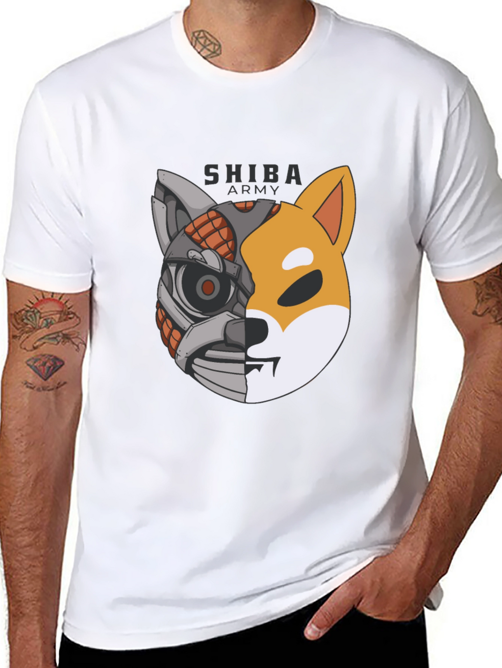 Shiba Army Robot Dog T-Shirt - Cool Graphic Tee