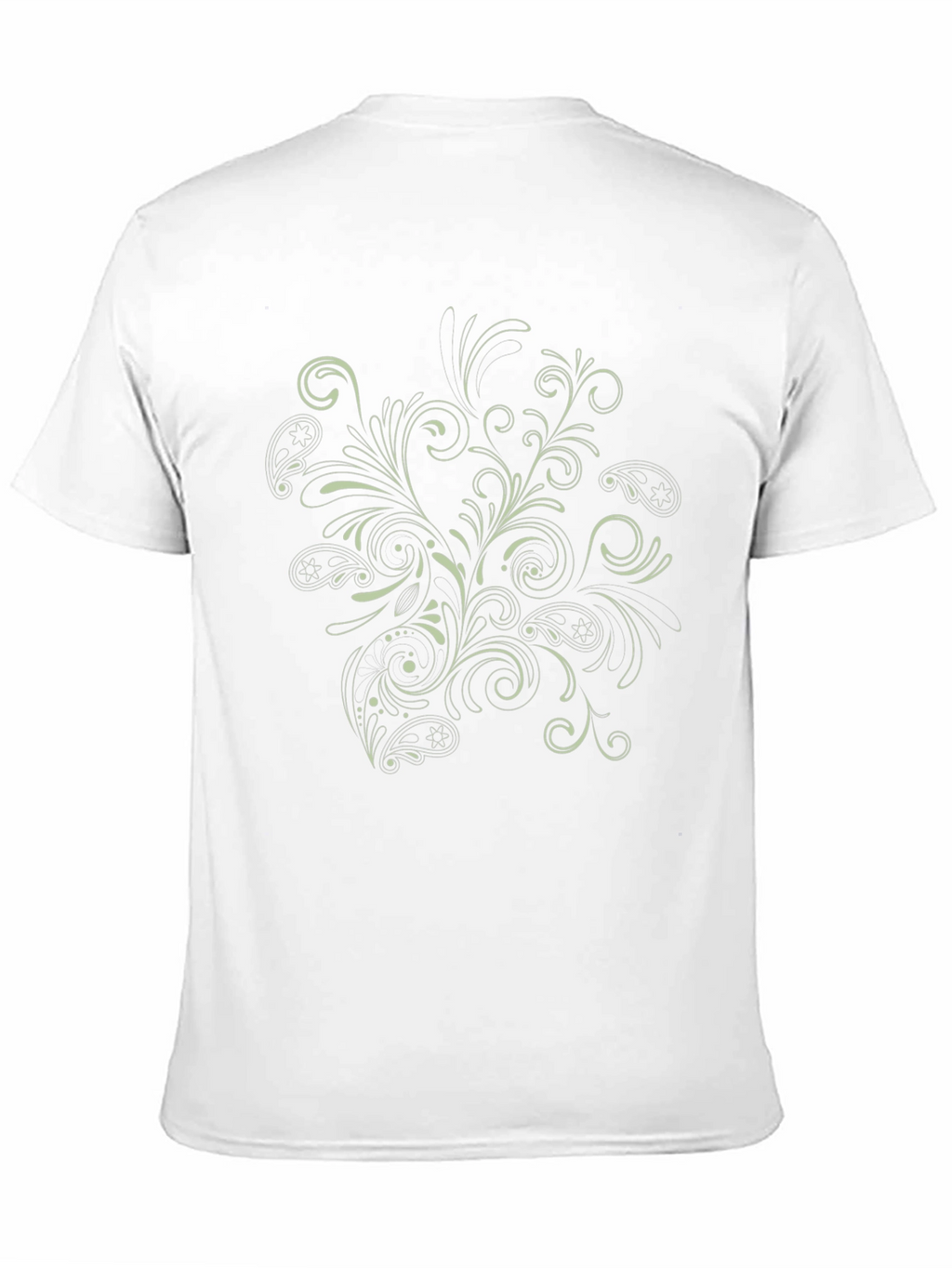 Mens Black T-Shirt with Floral Paisley Design