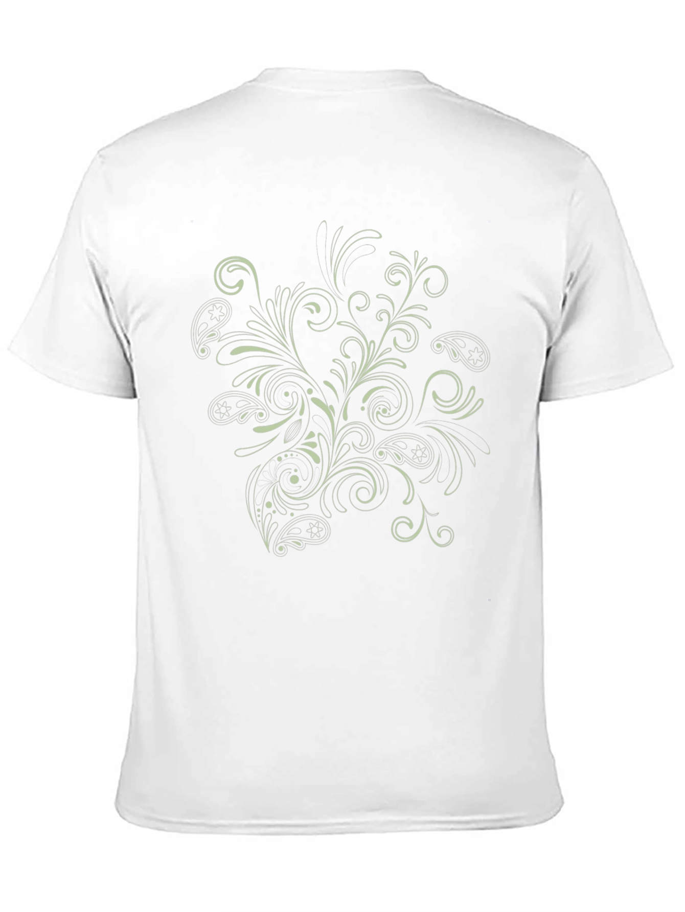 Mens Black T-Shirt with Floral Paisley Design