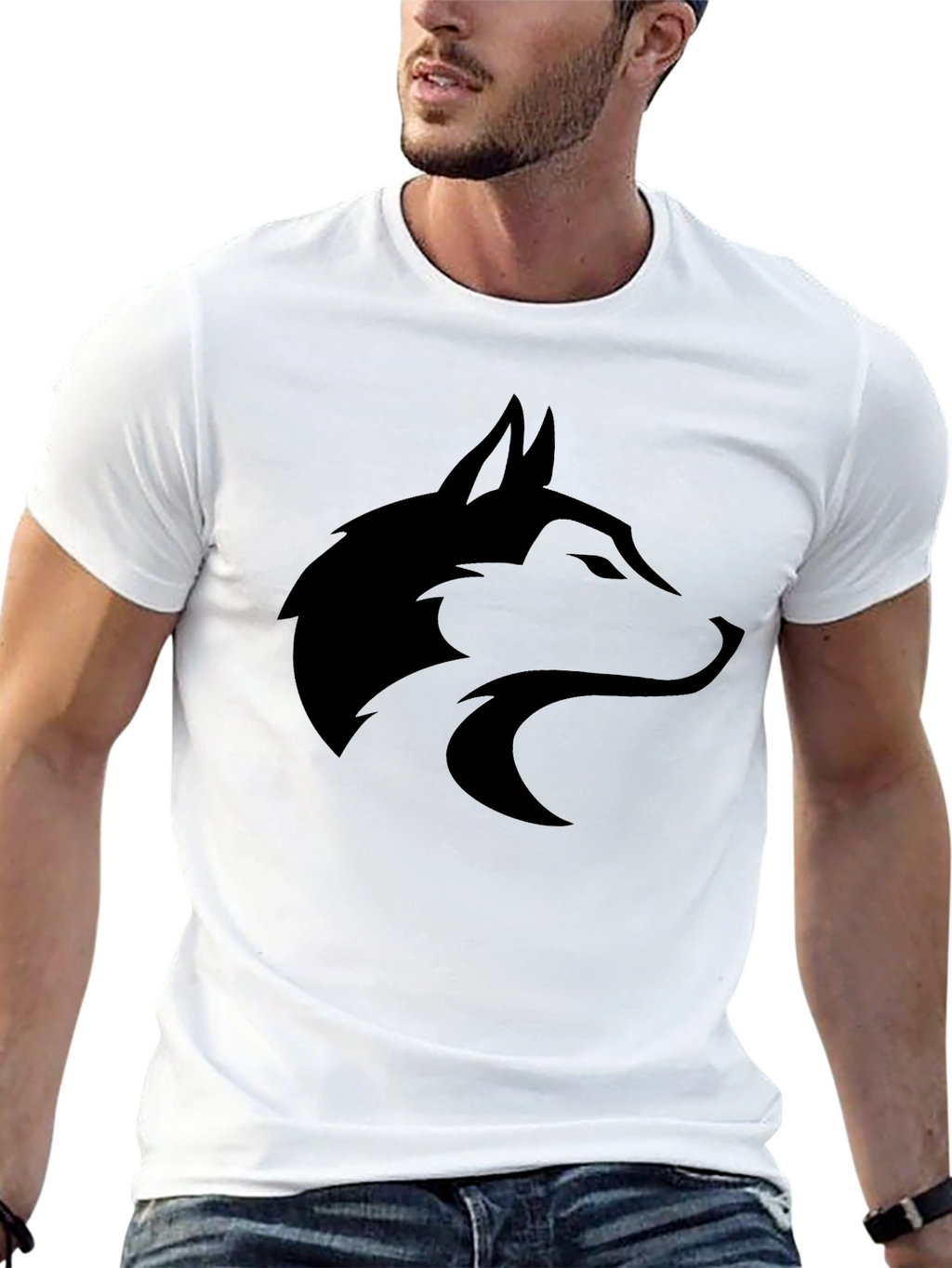 Black Wolf Graphic Tee - Stylish Unisex Shirt