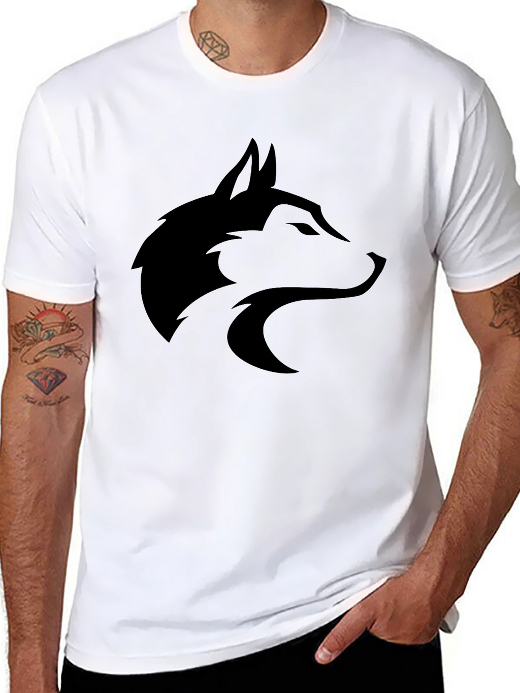 Black Wolf Graphic Tee - Stylish Unisex Shirt