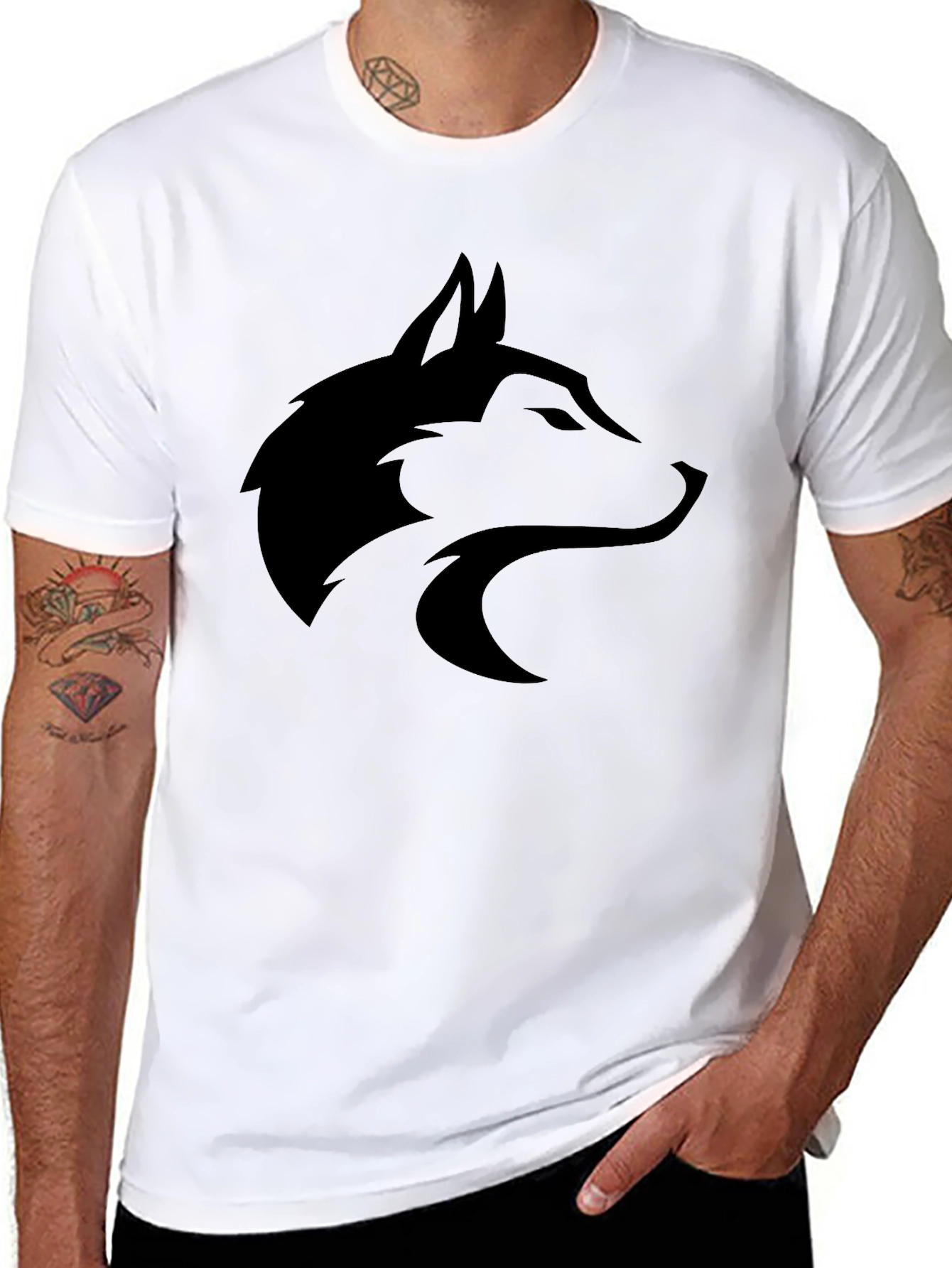 Black Wolf Graphic Tee - Stylish Unisex Shirt
