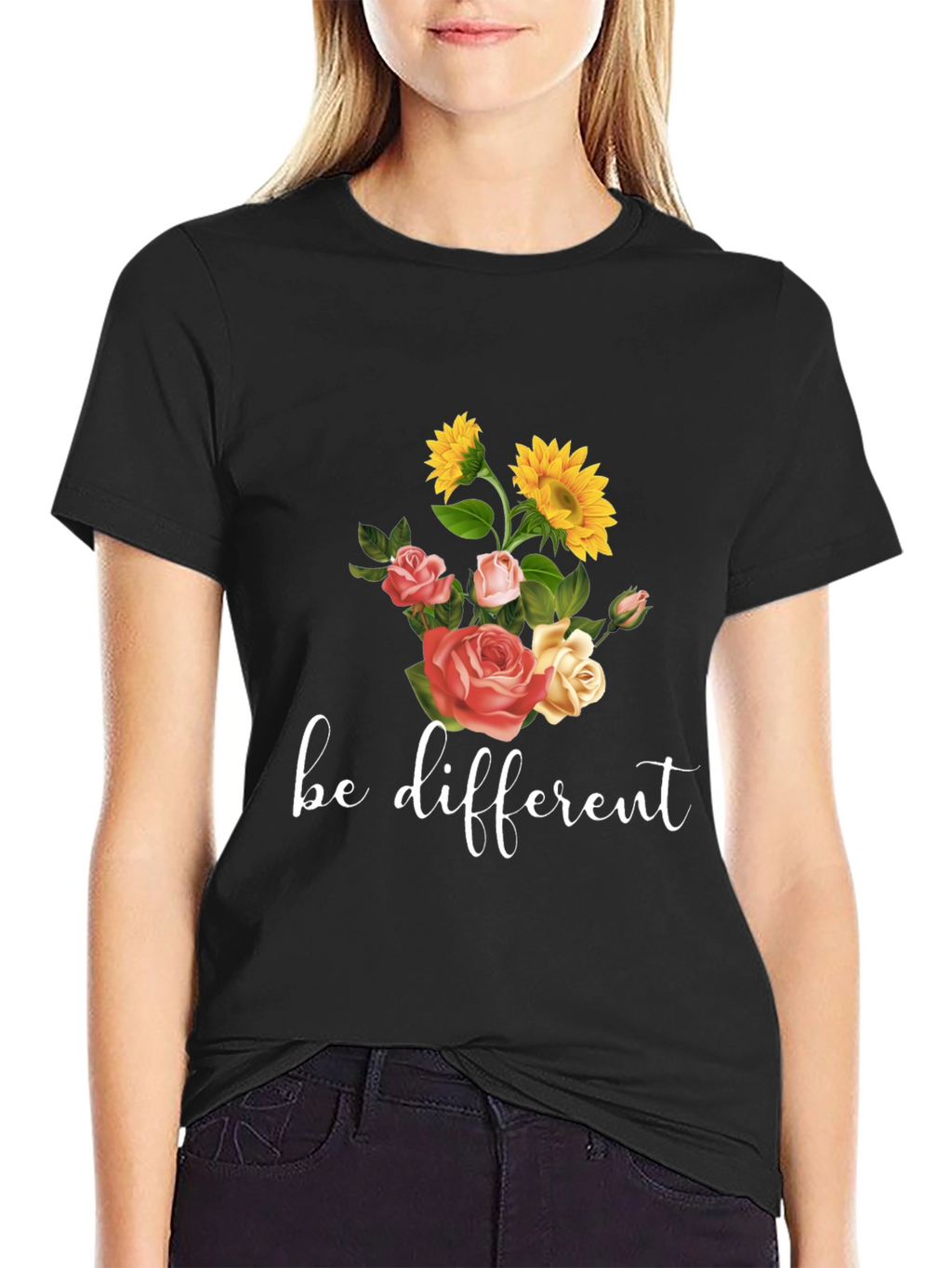 Be Different Floral Graphic Tee