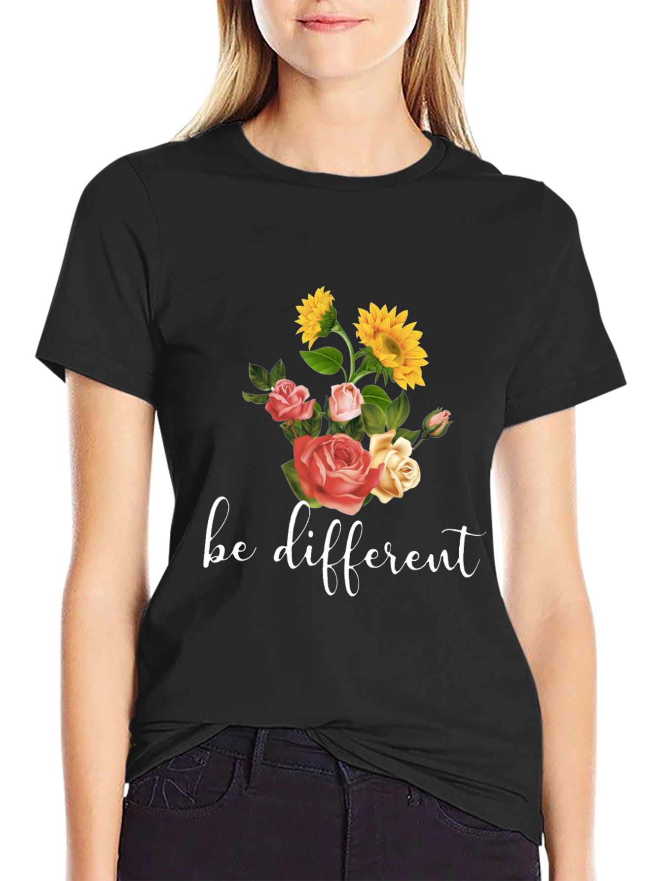 Be Different Floral Graphic Tee