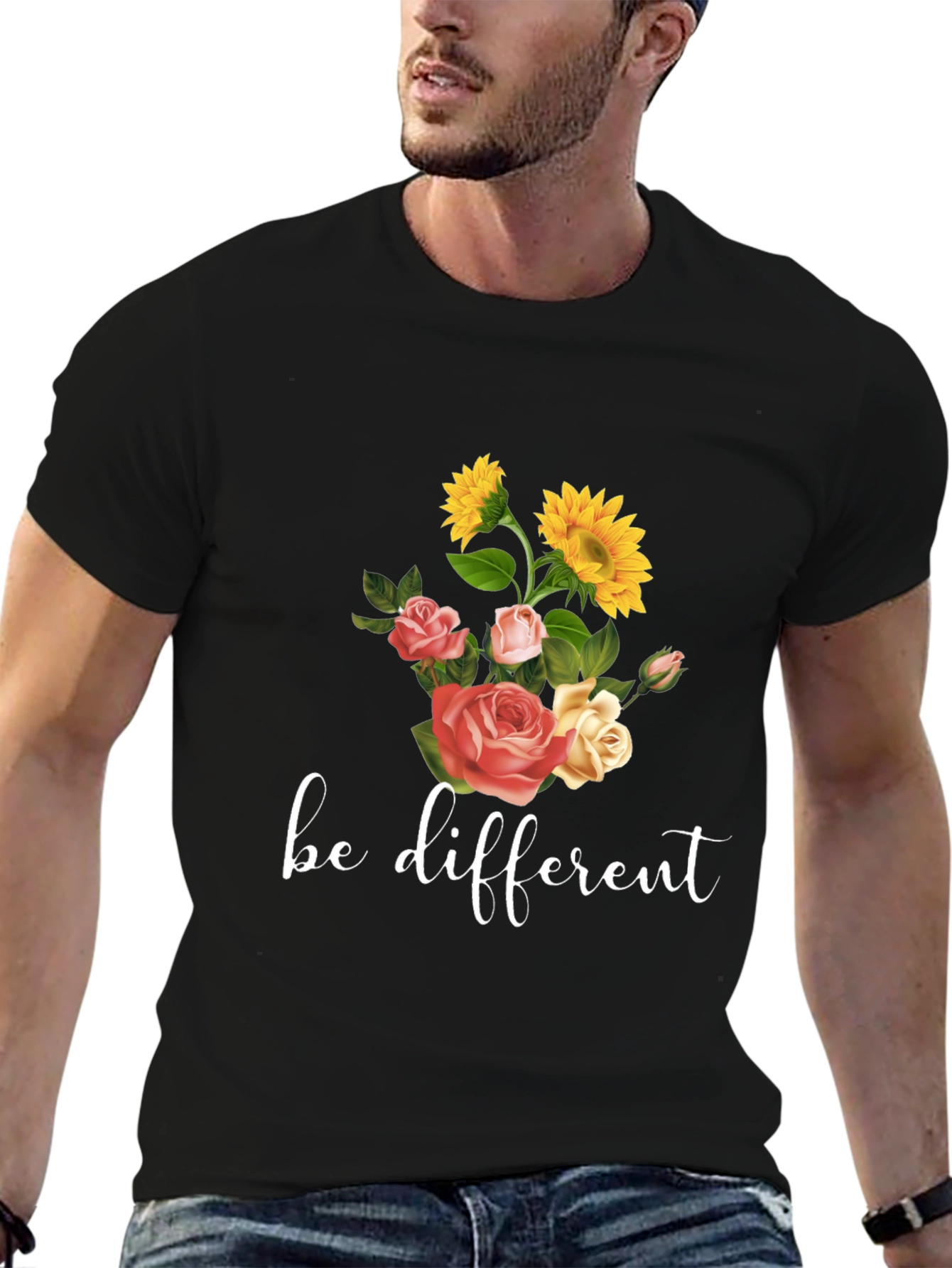 Be Different Floral Graphic Tee