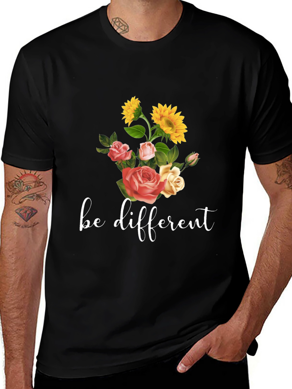 Be Different Floral Graphic Tee