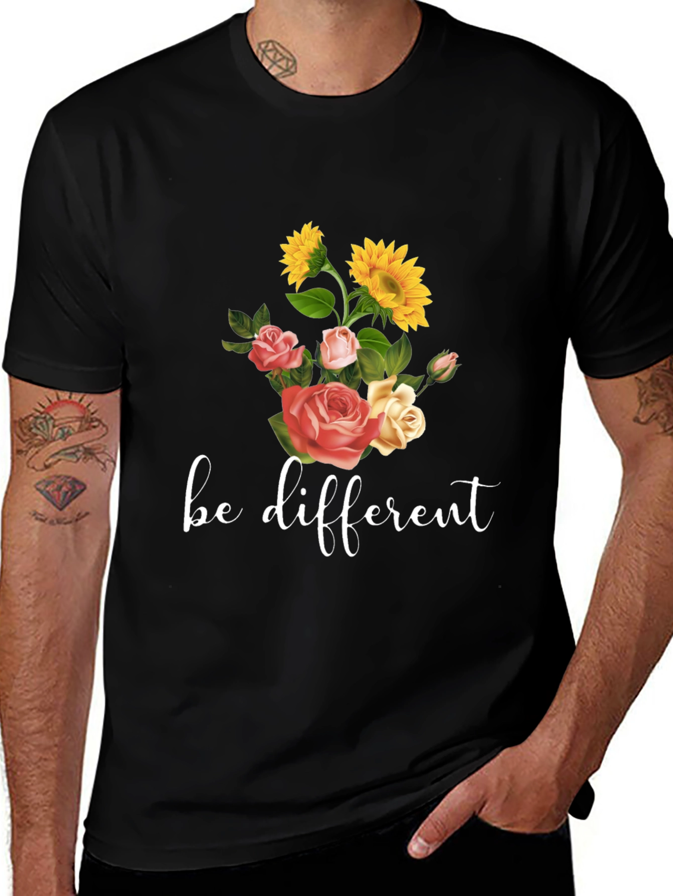 Be Different Floral Graphic Tee