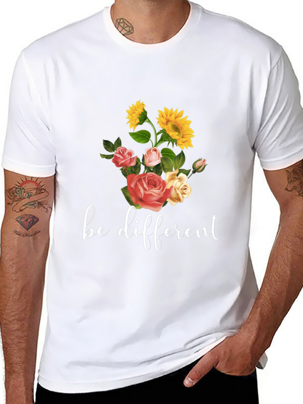 Be Different Floral Graphic Tee