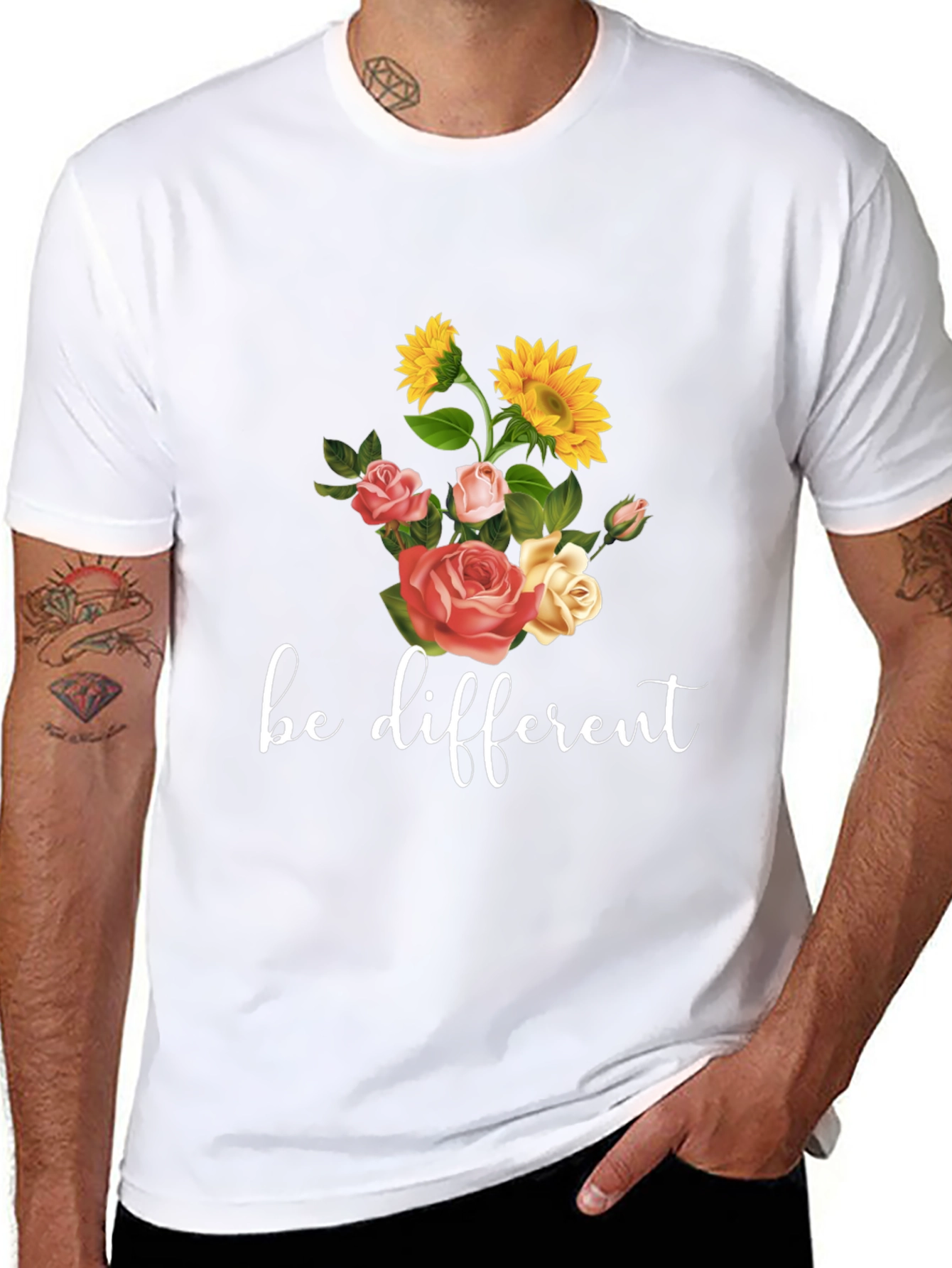 Be Different Floral Graphic Tee