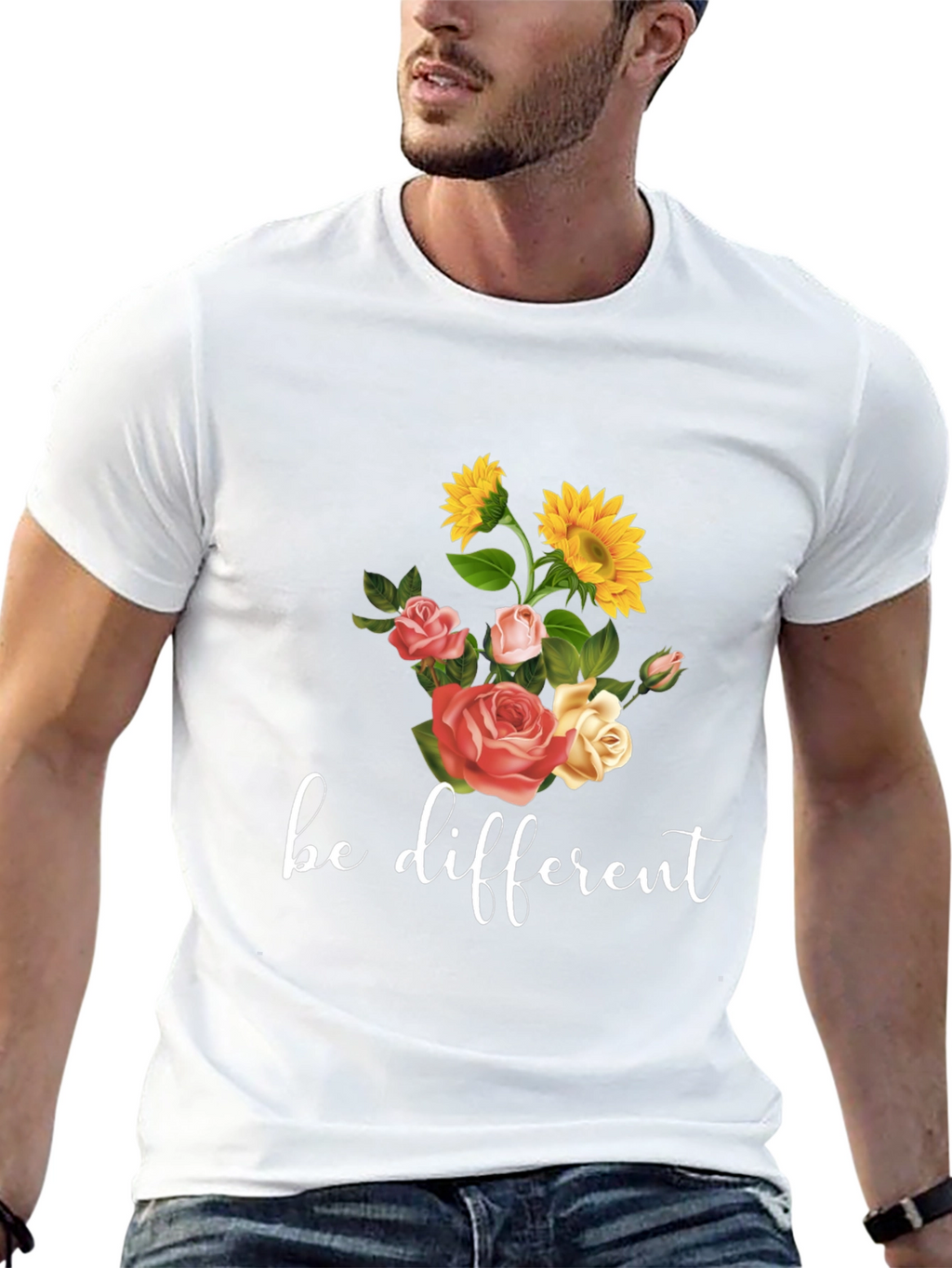 Be Different Floral Graphic Tee