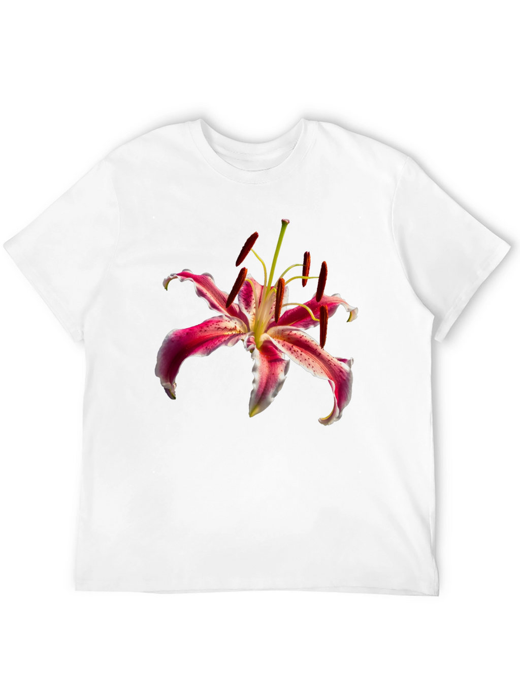 Floral Print T-Shirt - Elegant Lily Design
