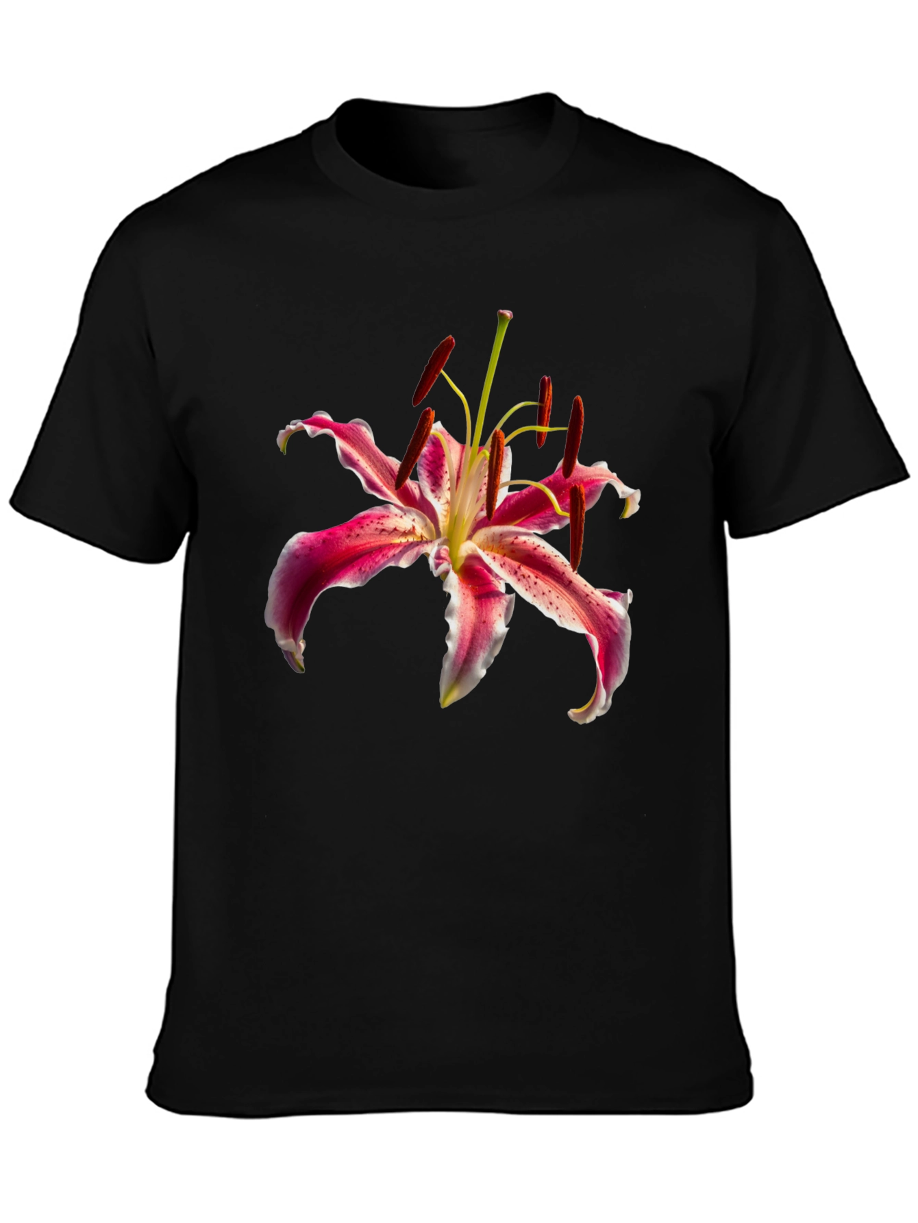 Floral Print T-Shirt - Elegant Lily Design