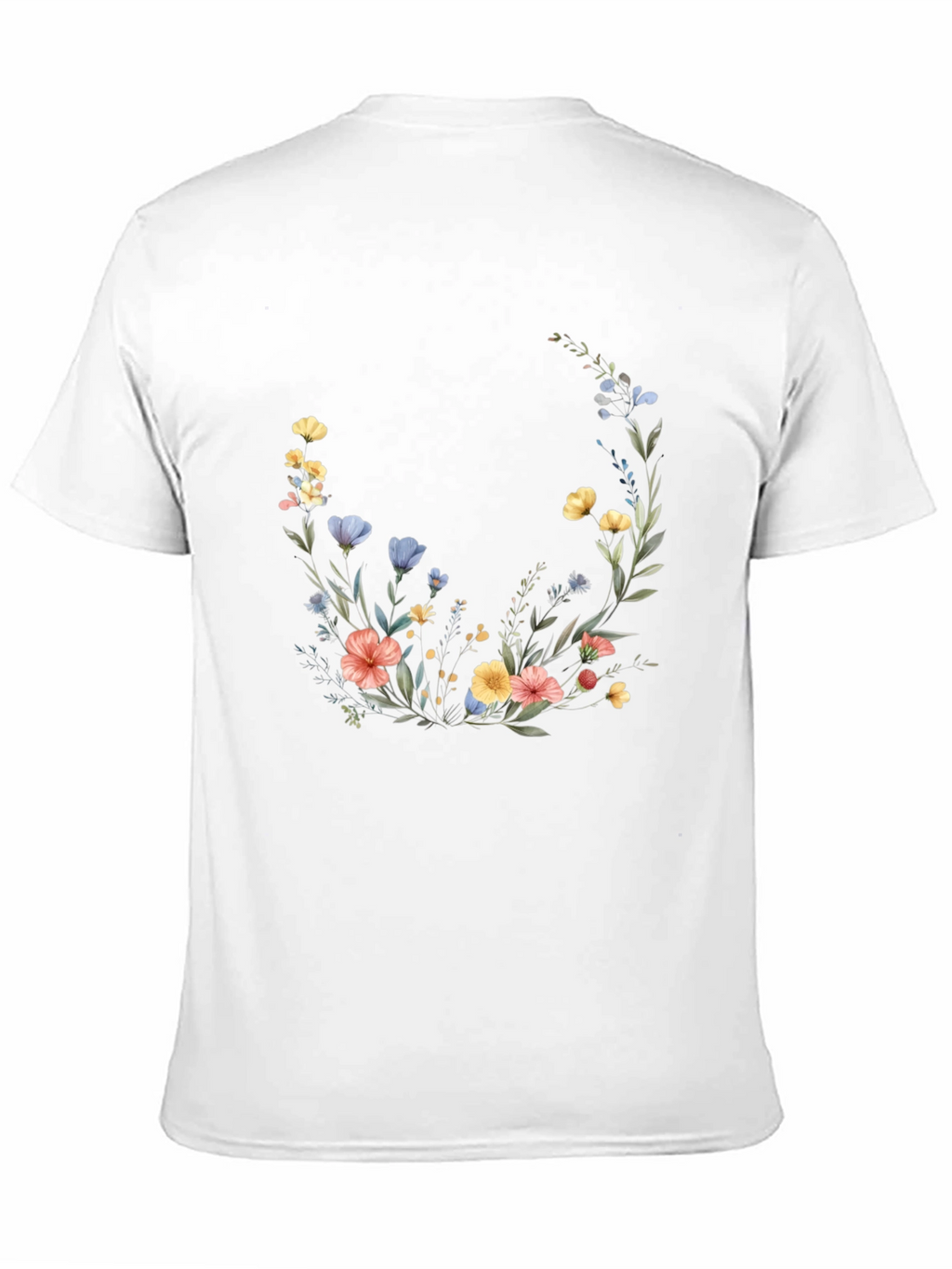 Floral Crescent Black T-Shirt
