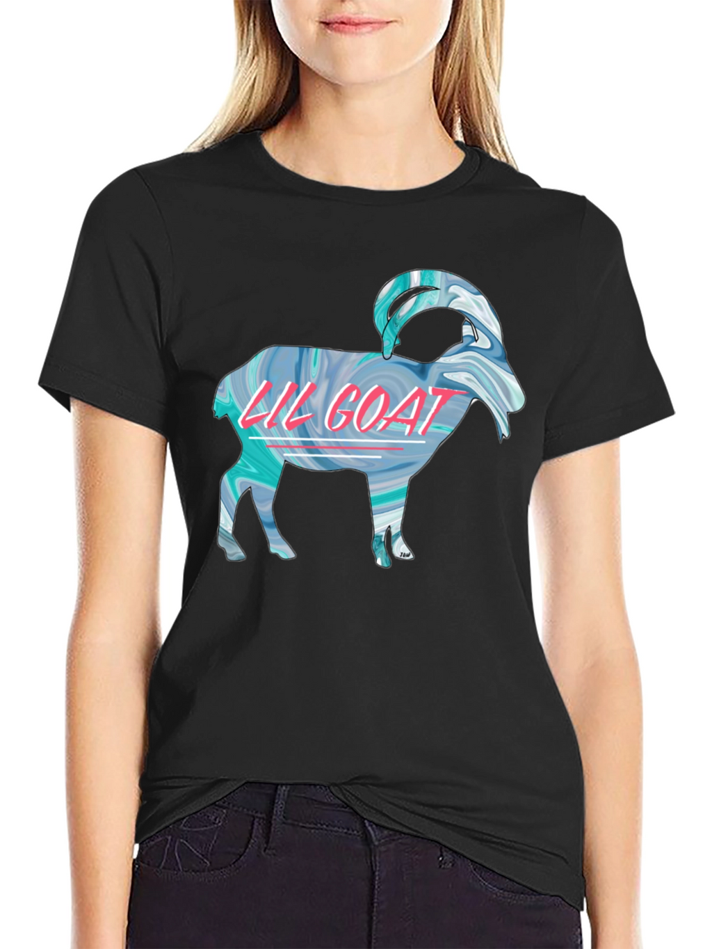 Lil Goat Graphic Tee - Black Cotton T-Shirt