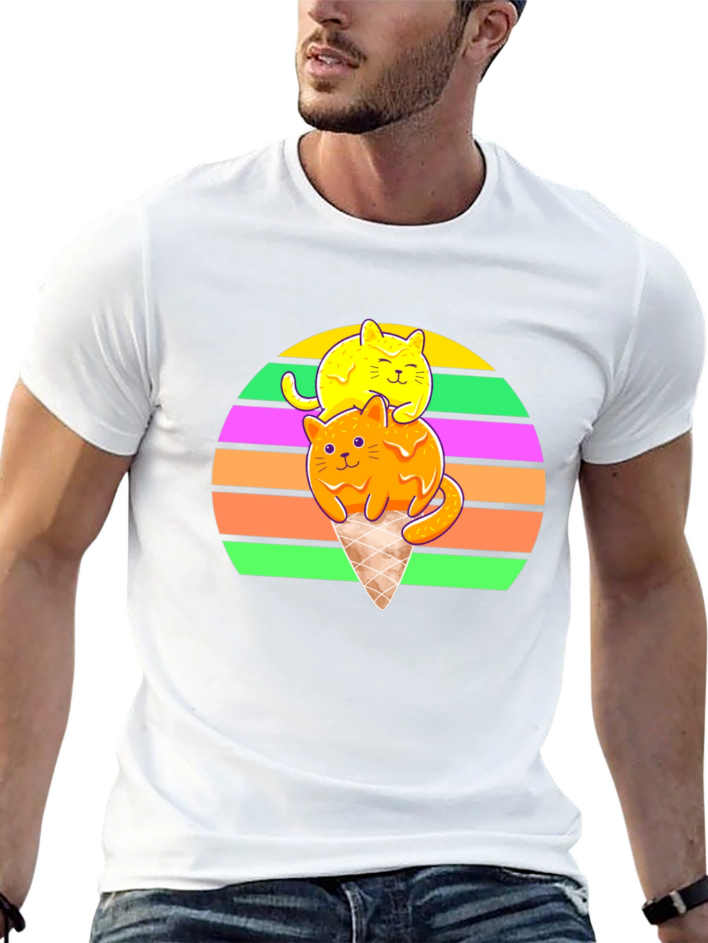 Cat Ice Cream Cone T-Shirt - Cute & Fun!