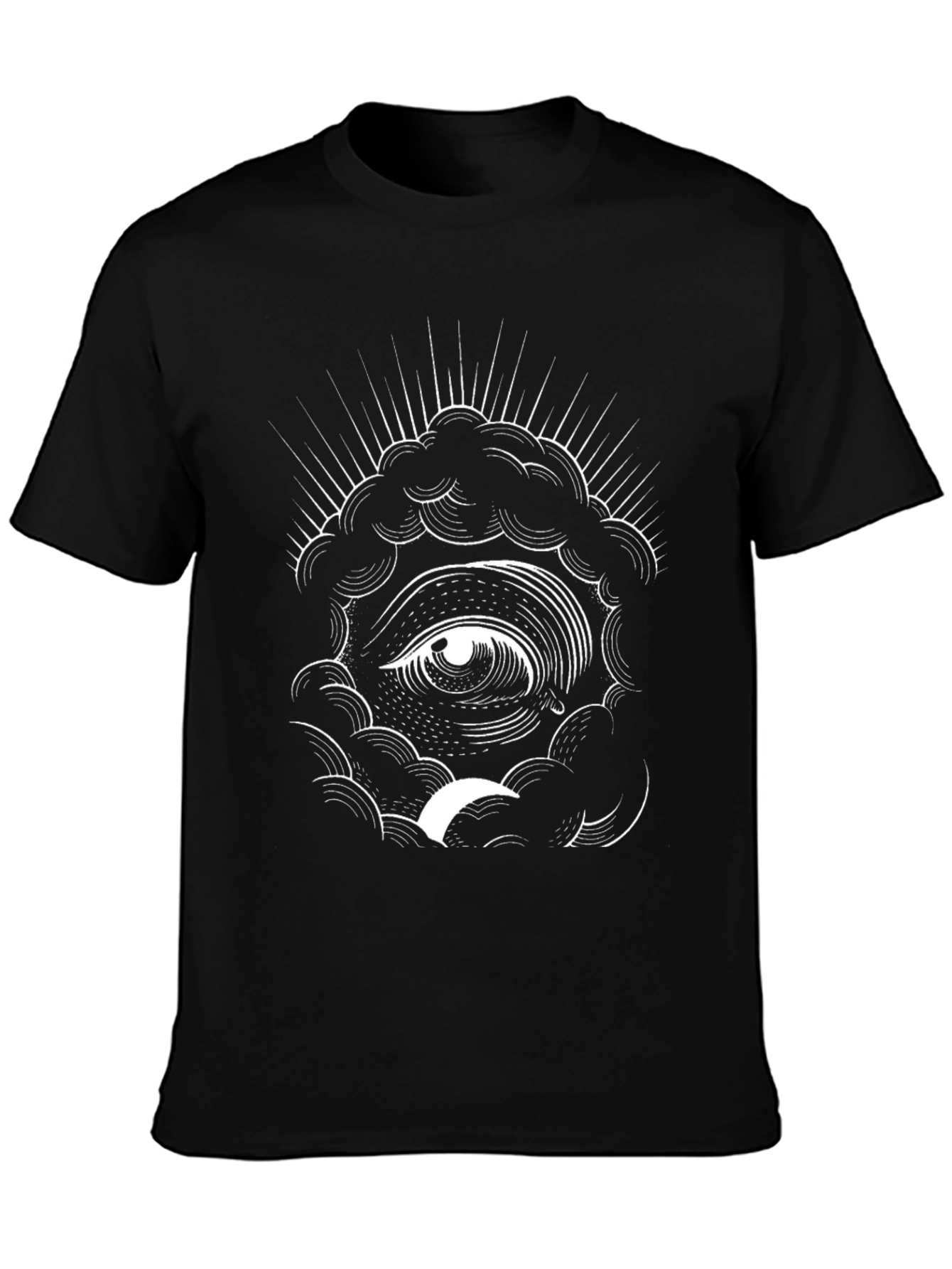 Eye of Providence Cloud Graphic Black T-Shirt