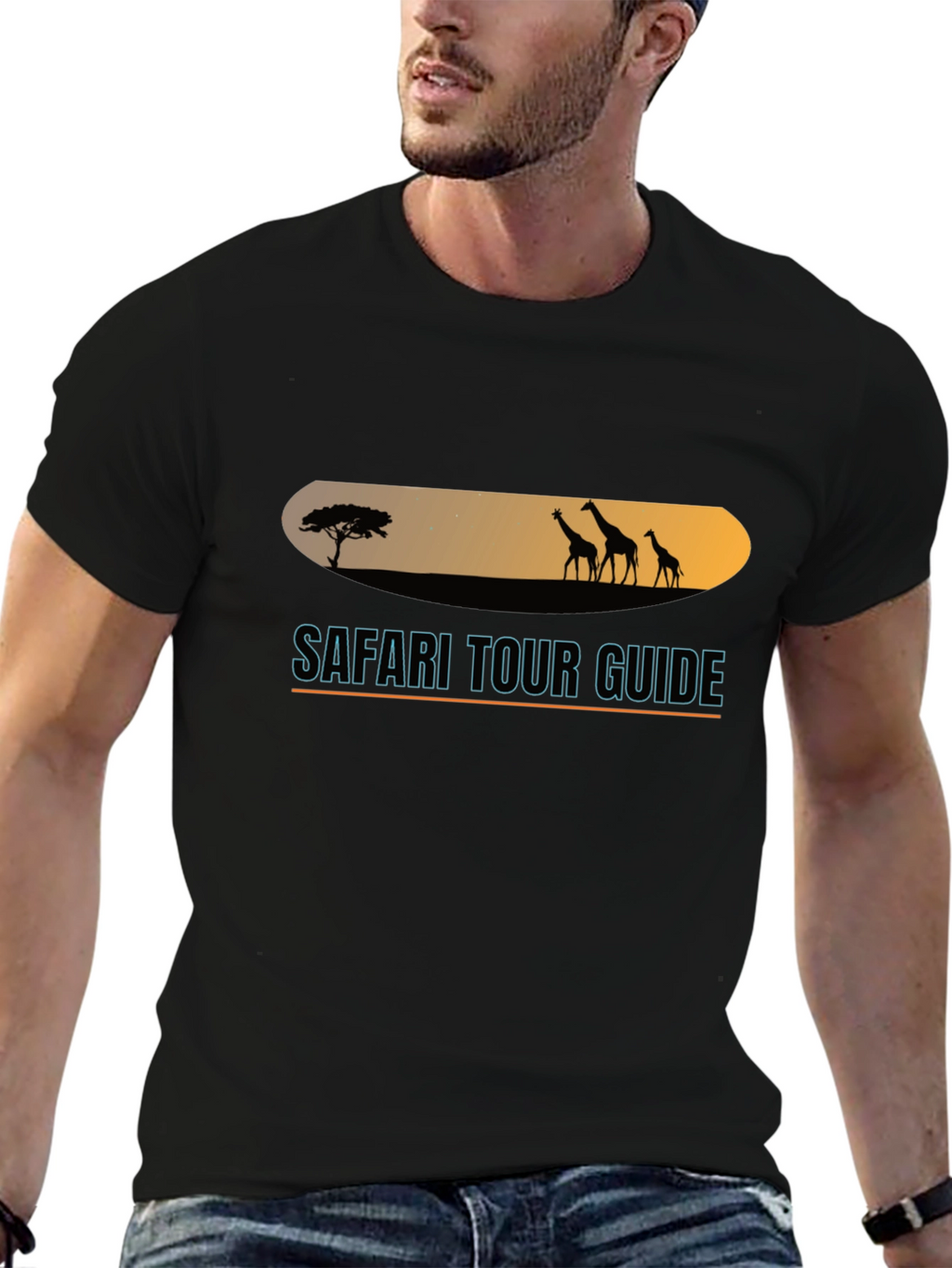 Safari Tour Guide Black T-Shirt