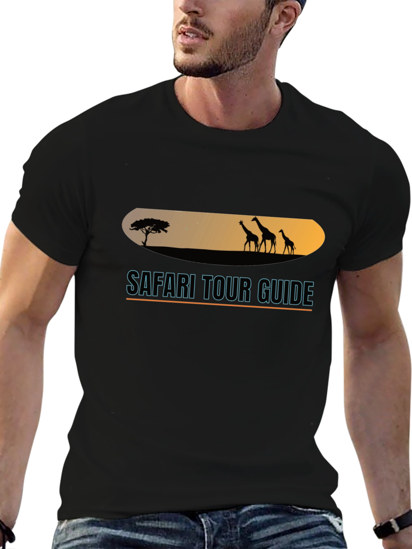 Safari Tour Guide Black T-Shirt